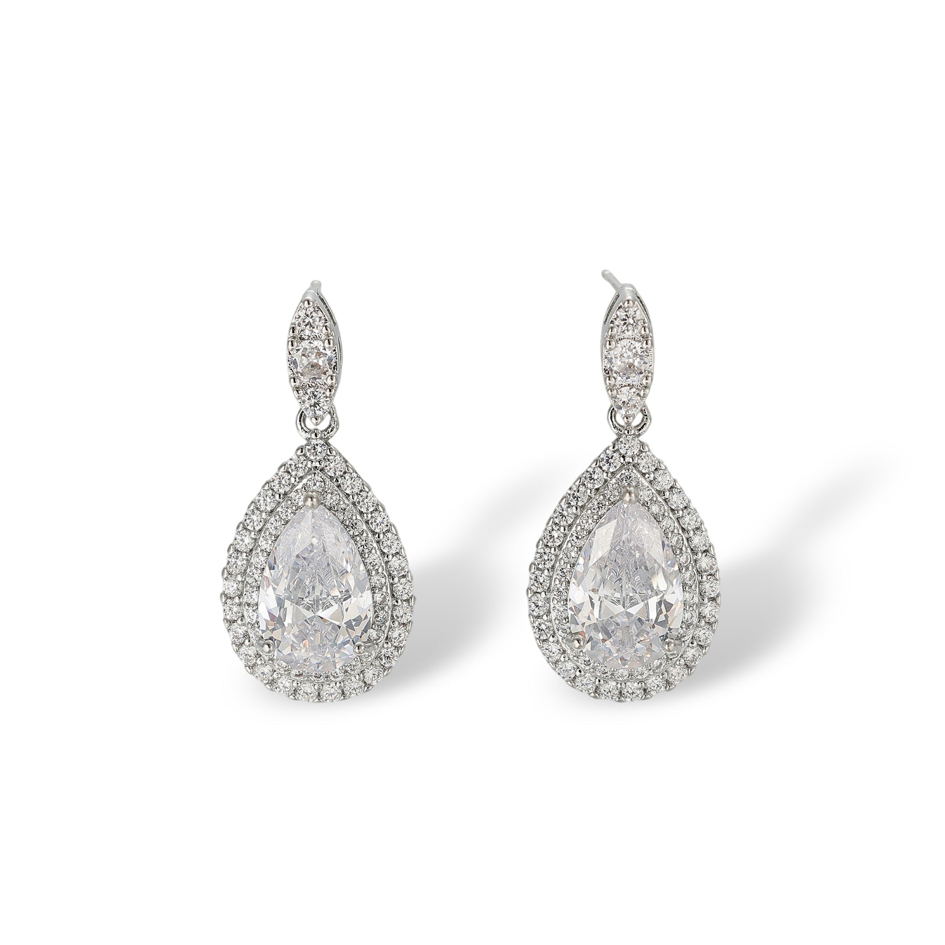 Imogène White Marquise Teardrop Drop Earrings