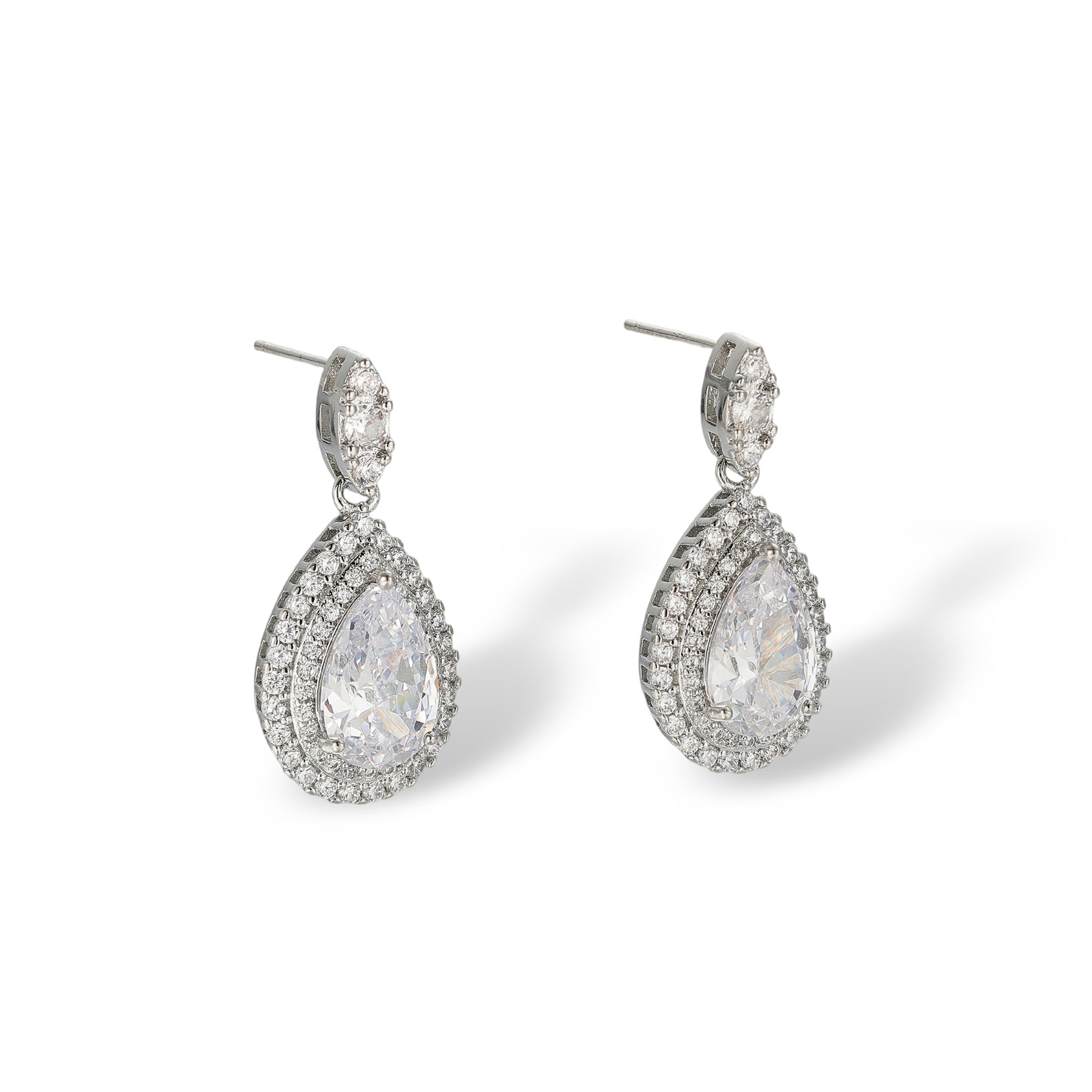 Imogène White Marquise Teardrop Drop Earrings