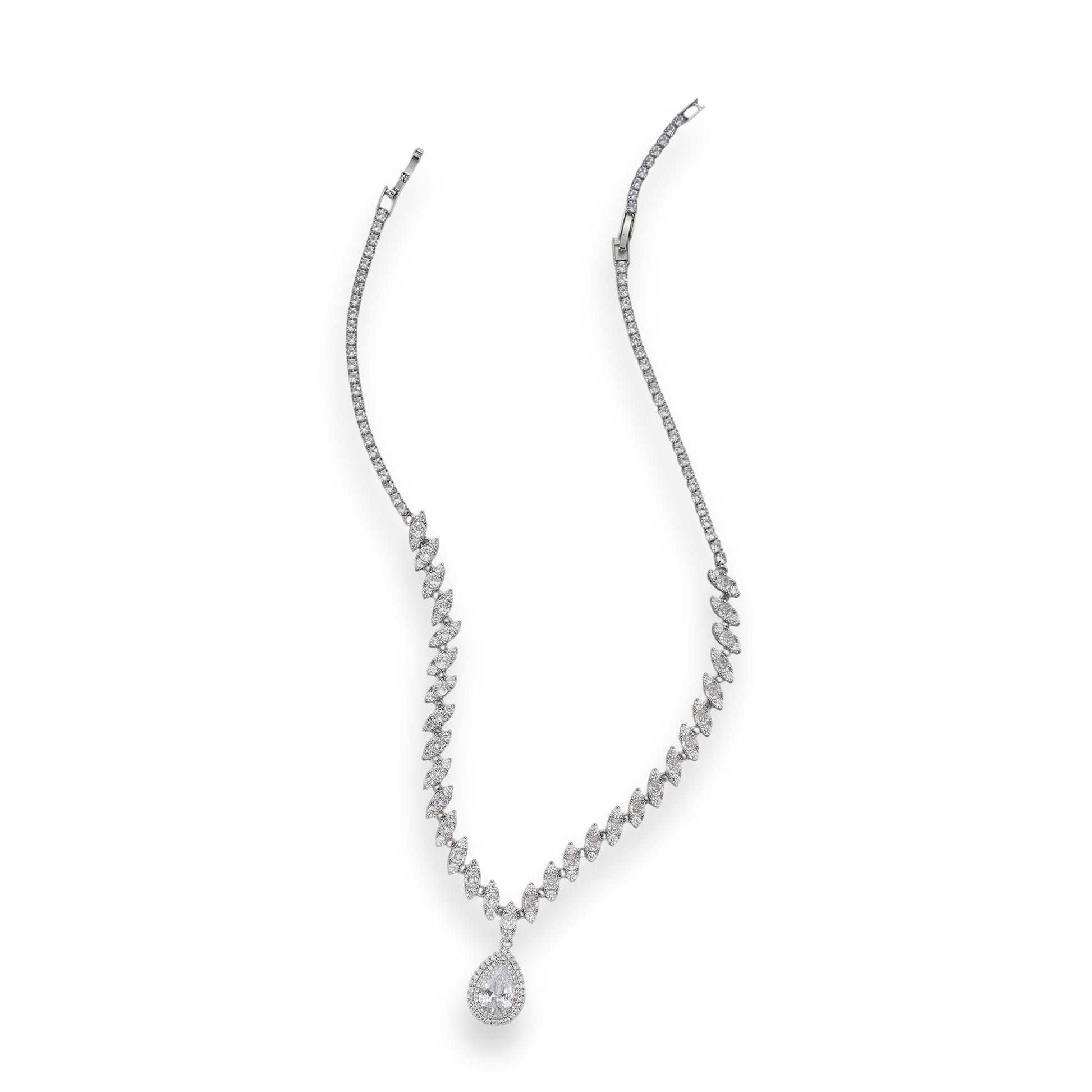 Imogène White Marquise Teardrop Necklace