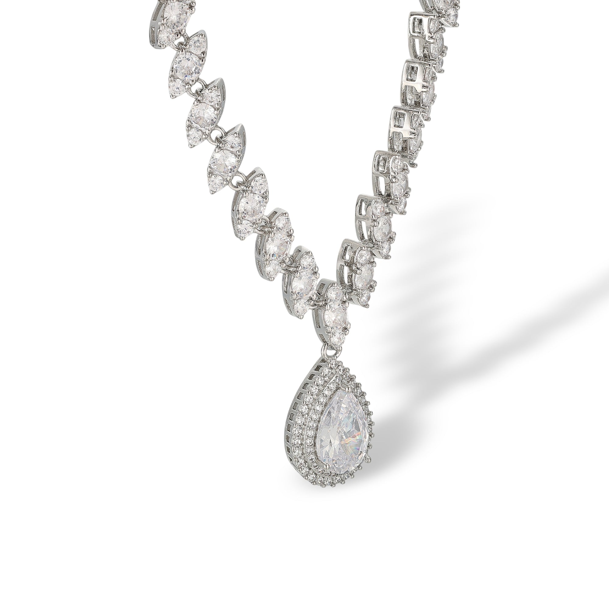 Imogène White Marquise Teardrop Necklace