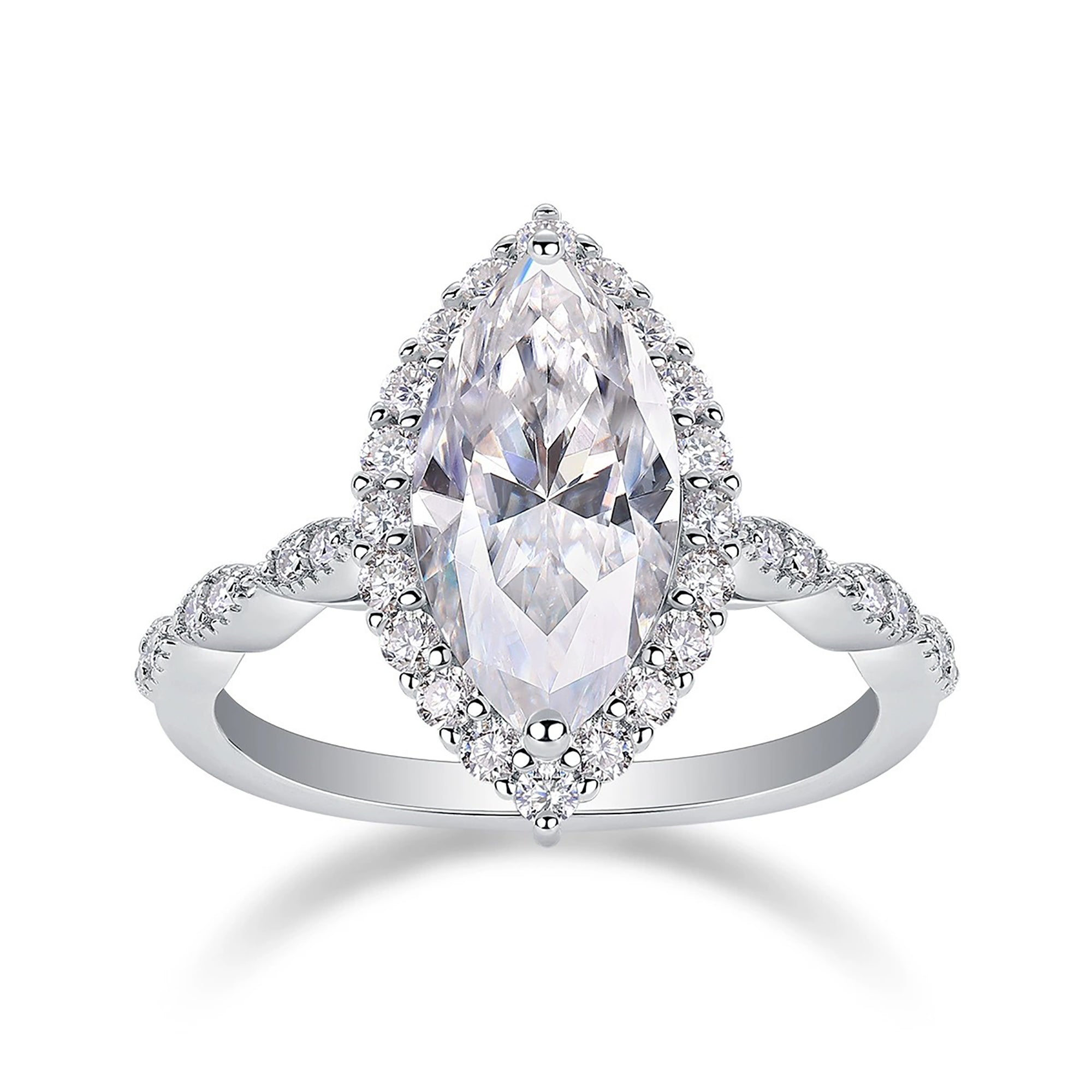 Infante White Marquise Moissanite Ring