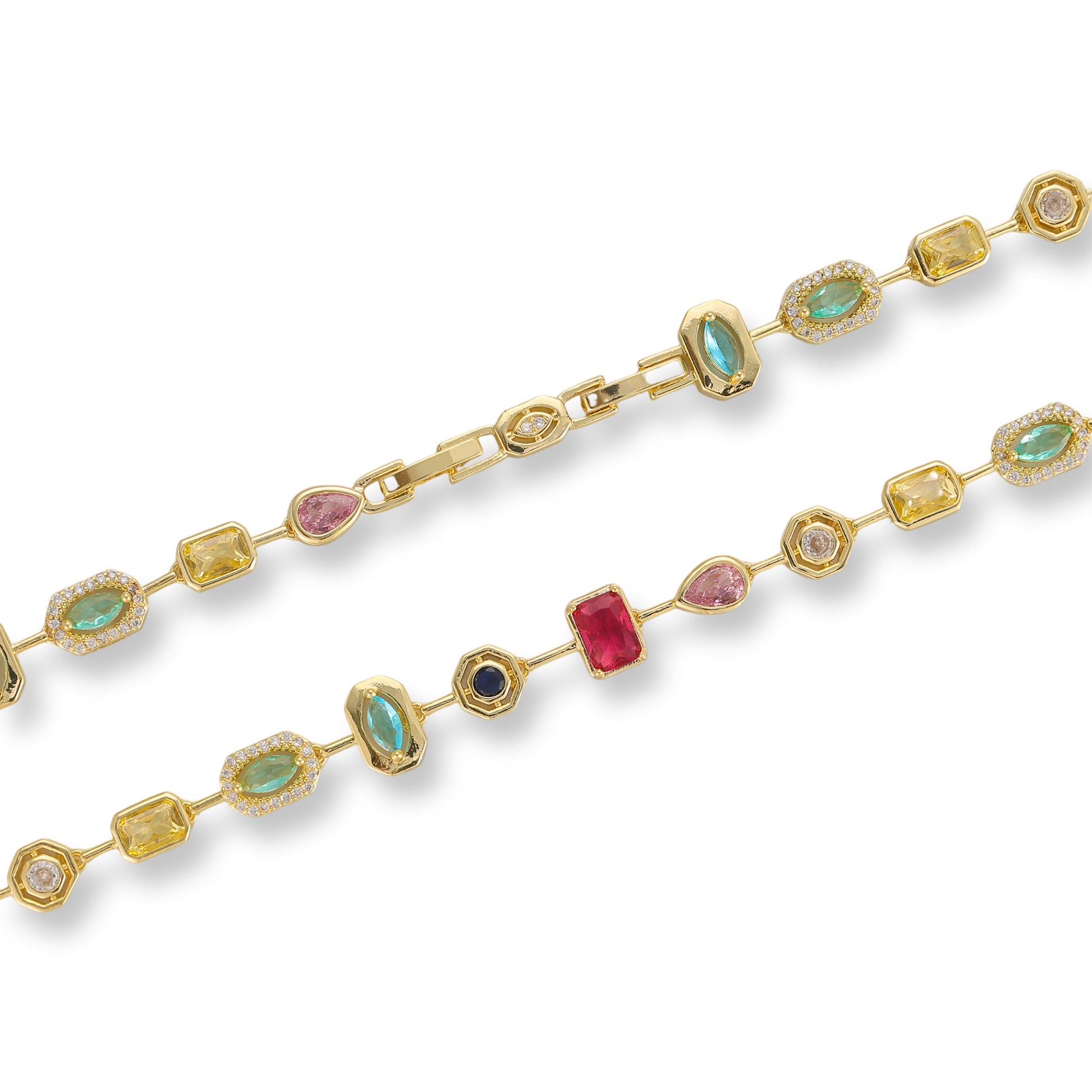 Ingrid 14K Gold Multicolor Mixed Shape Necklace