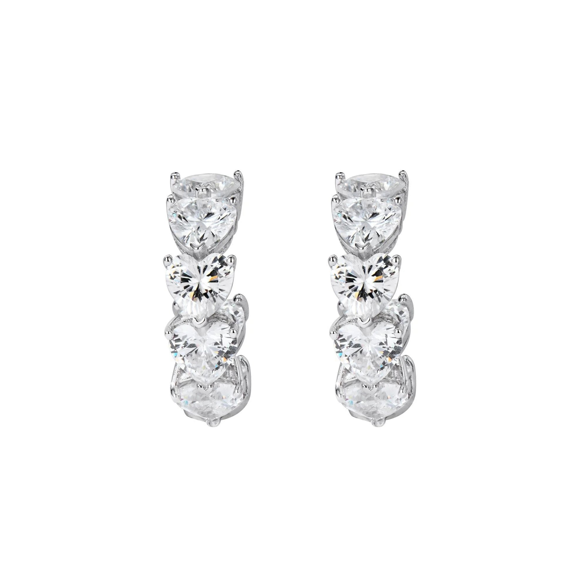 Intemporel White Heart Earrings