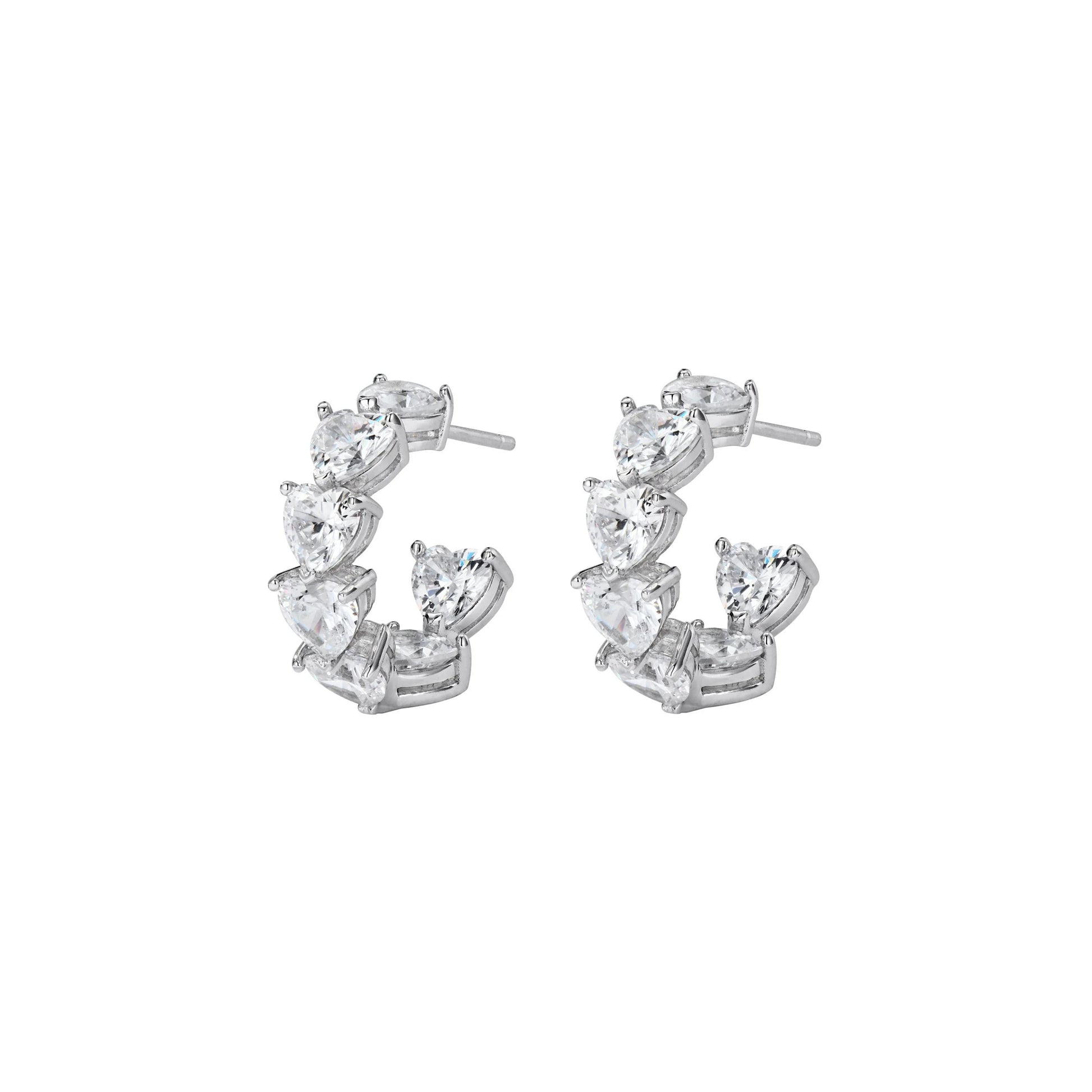 Intemporel White Heart Earrings