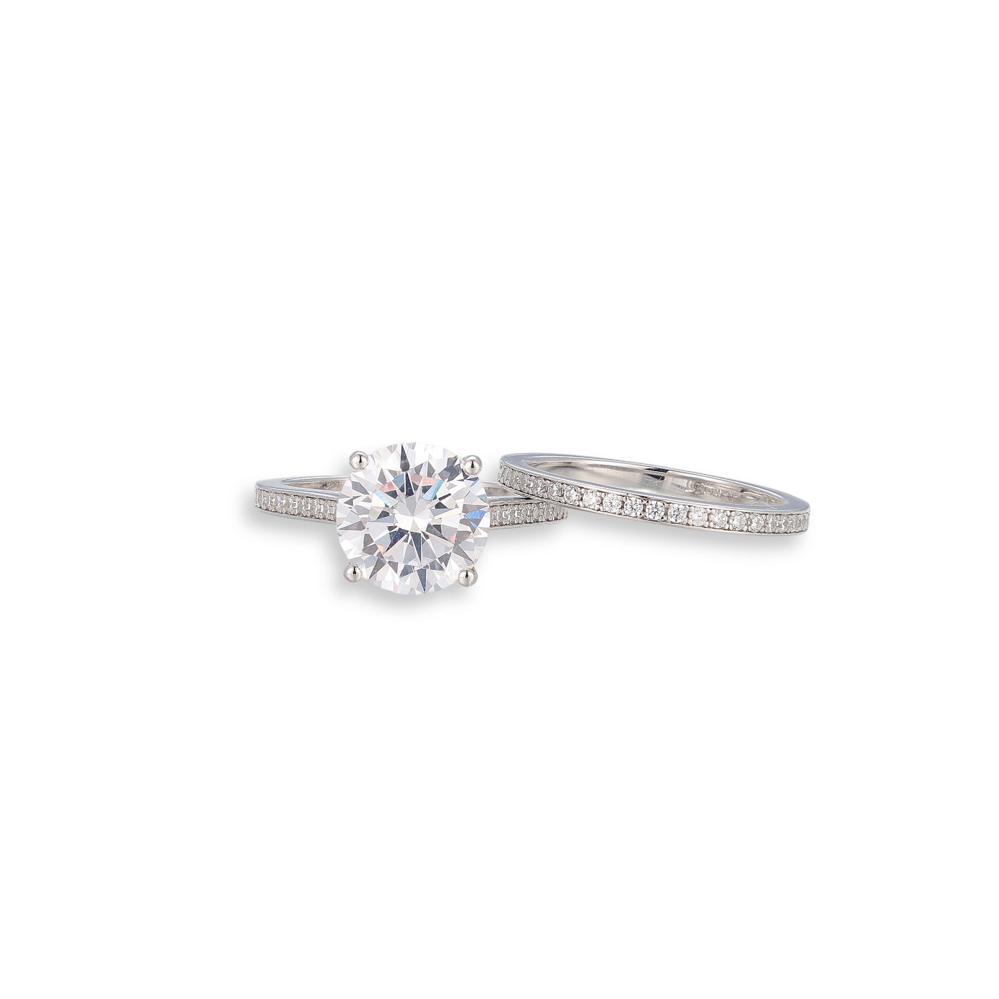 Irina White Round Ring Set
