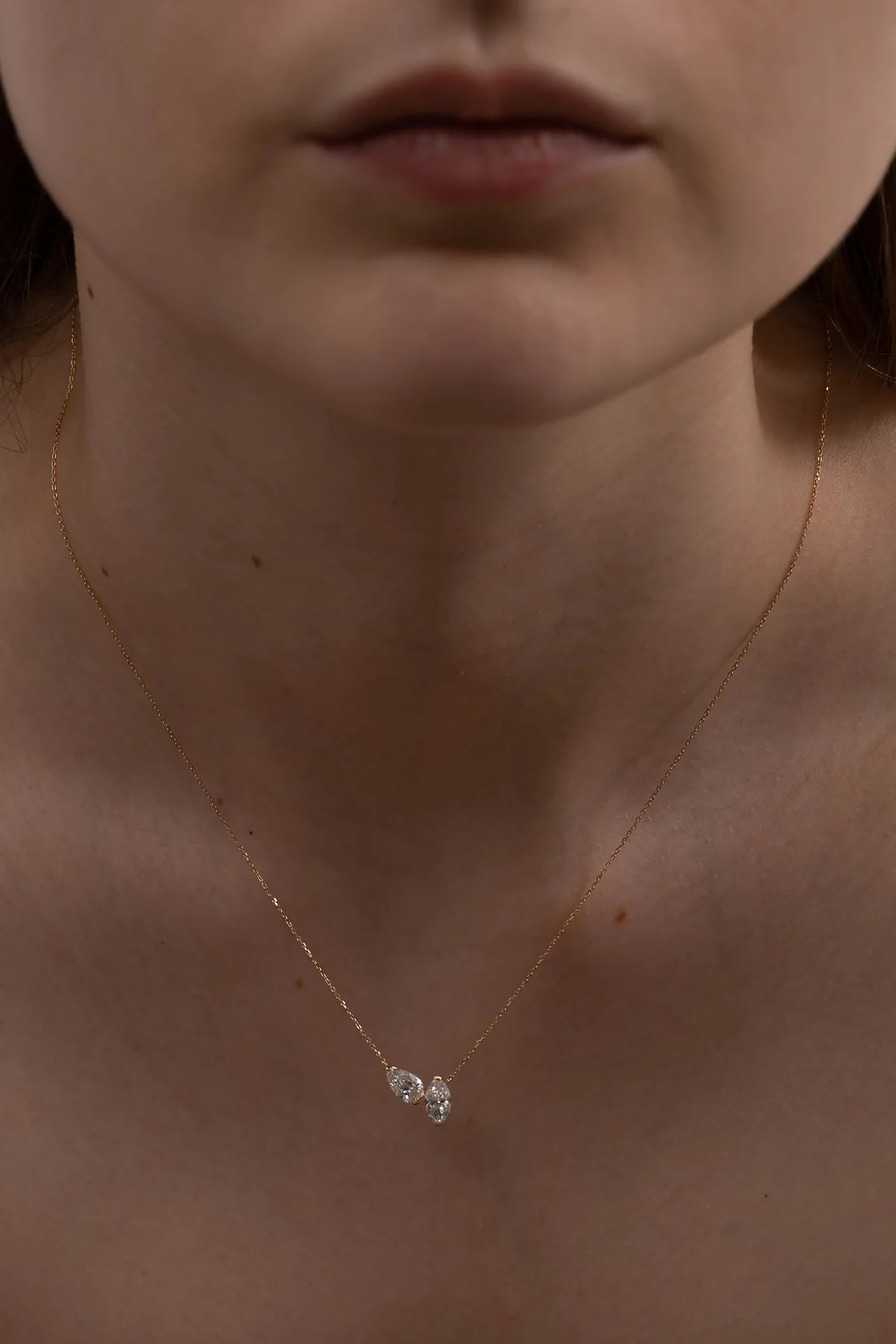 Irmgard 18K Gold Marquise Teardrop Necklace
