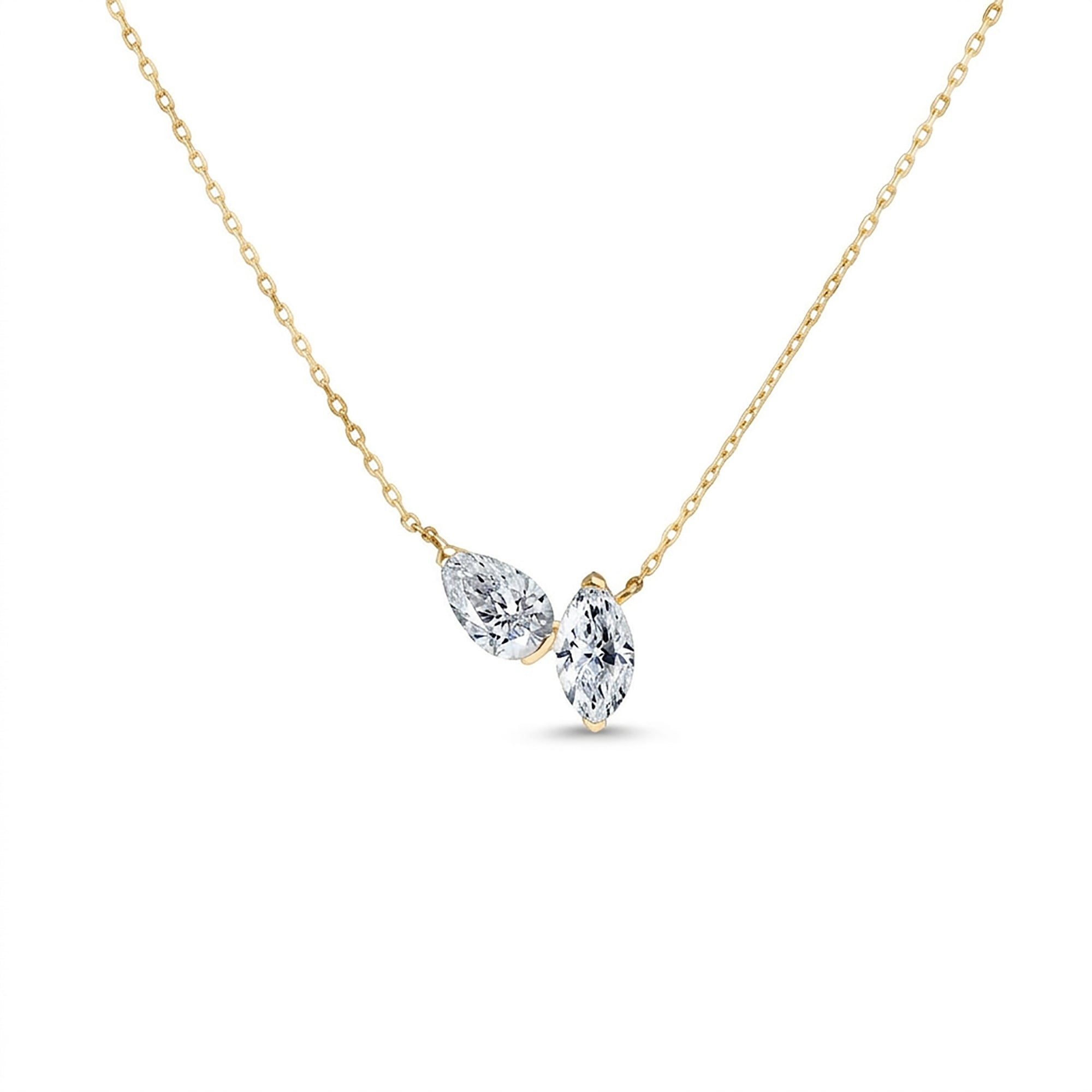 Irmgard 18K Gold Marquise Teardrop Necklace