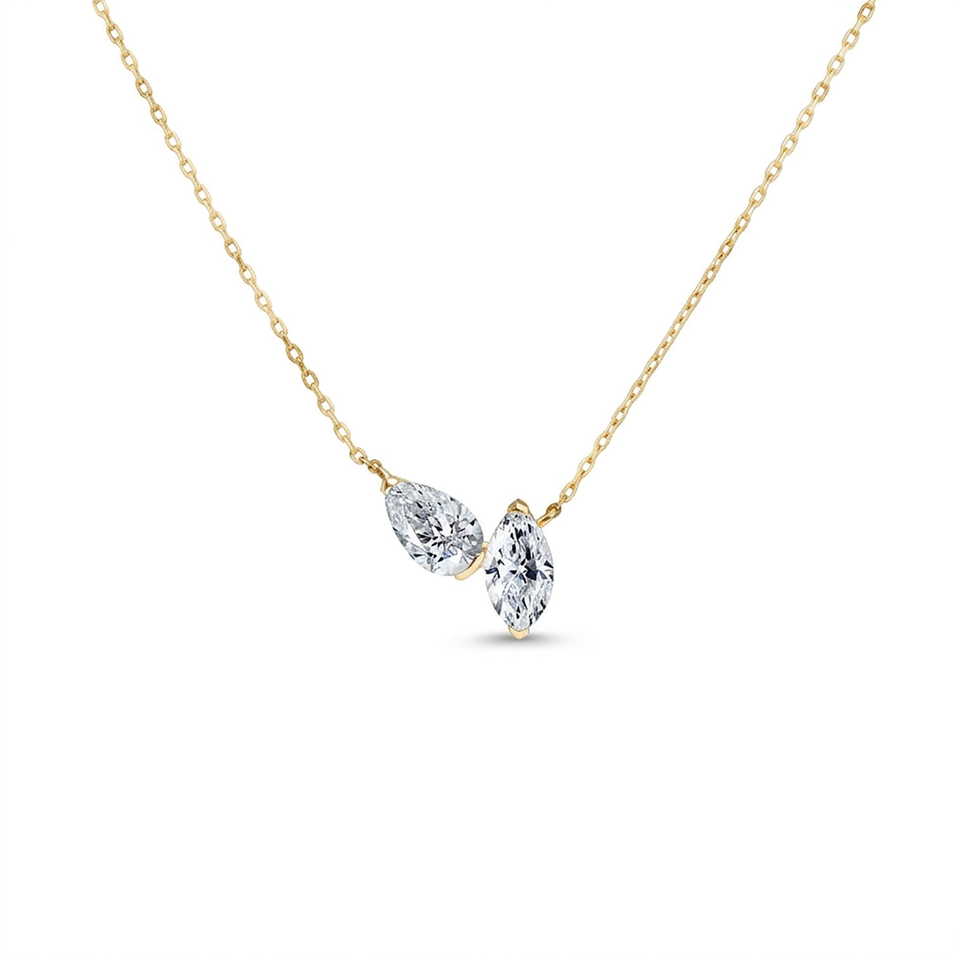 Irmgard 18K Gold Marquise Teardrop Necklace