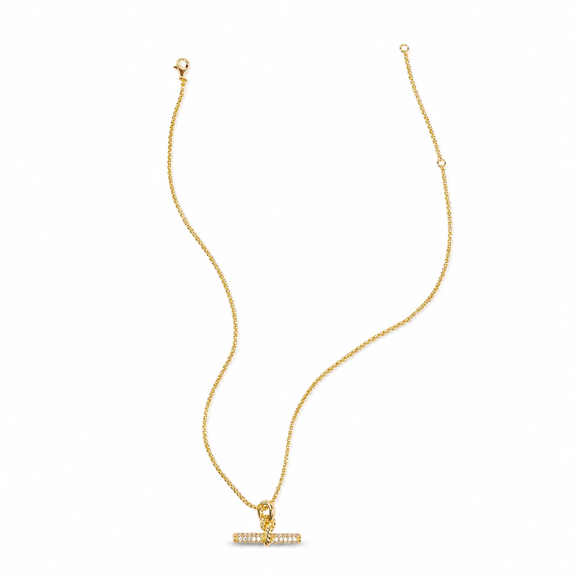 Irmhild 14K Gold Cable T Bar Necklace