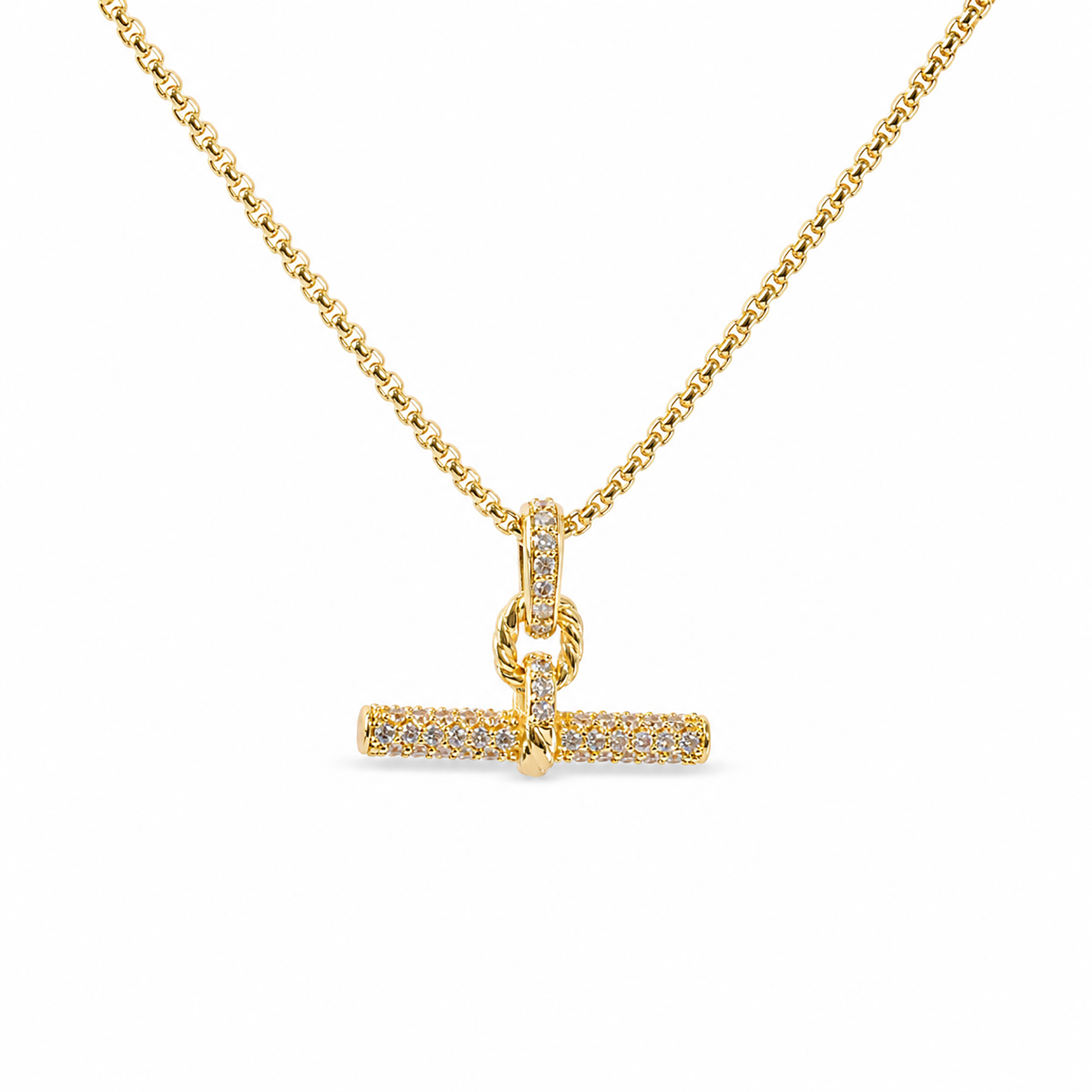 Irmhild 14K Gold Cable T Bar Necklace