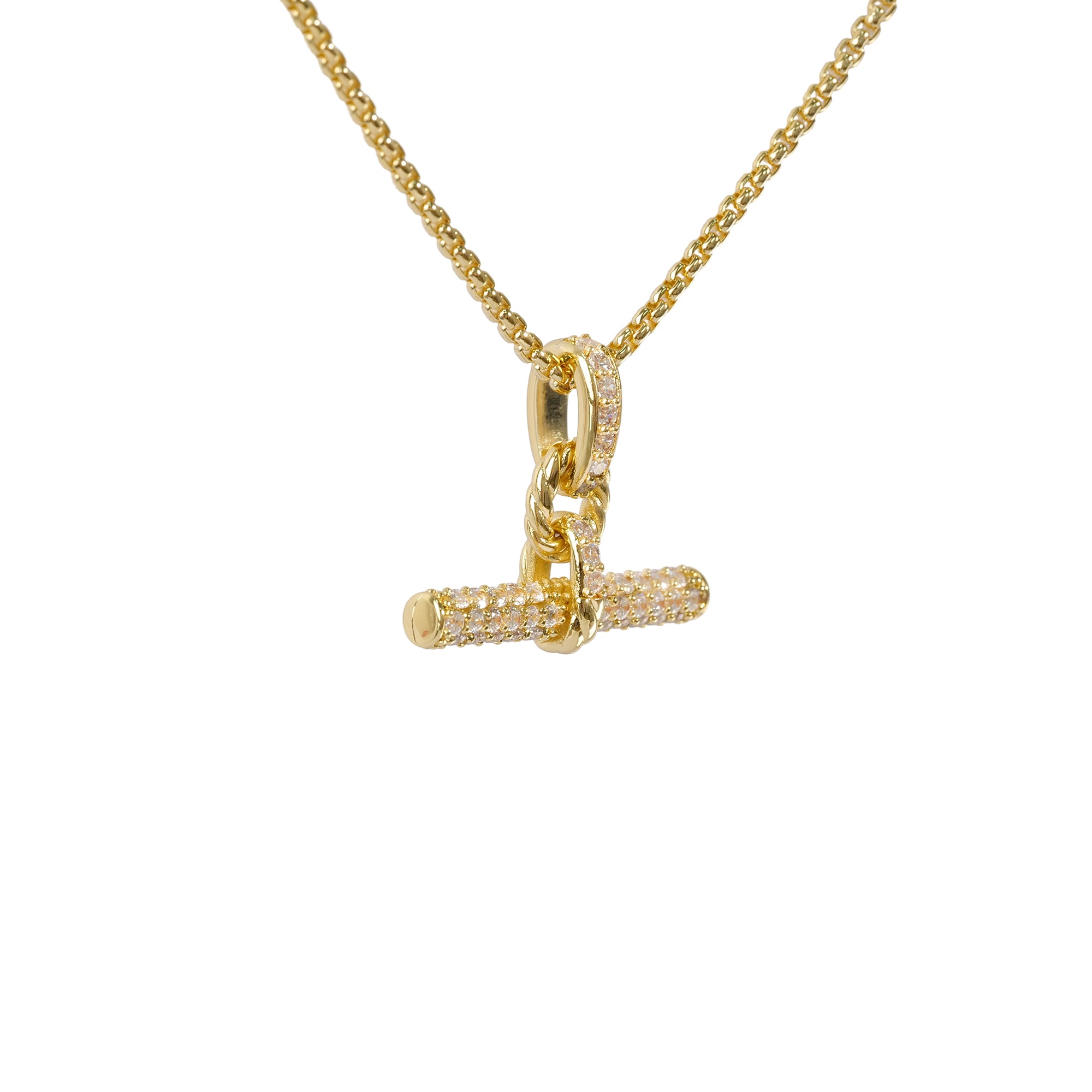 Irmhild 14K Gold Cable T Bar Necklace