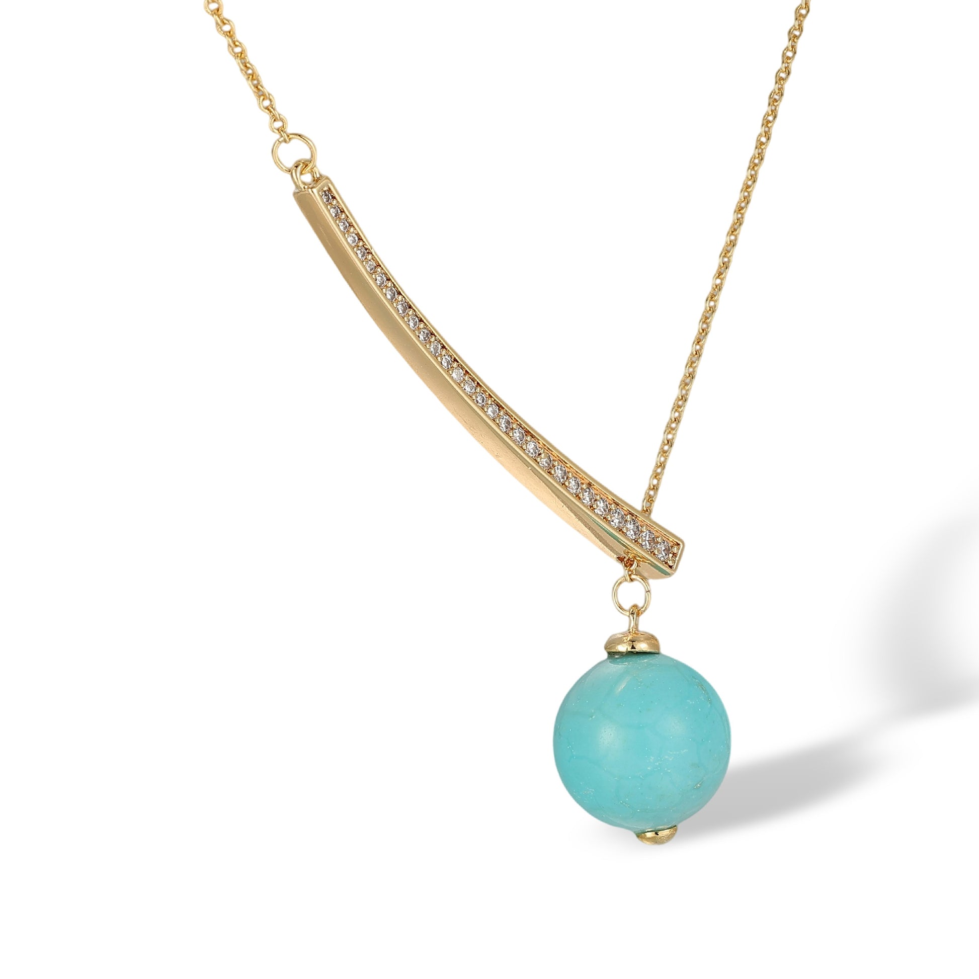 Irmhilde 14K Gold Turquoise Bead Necklace