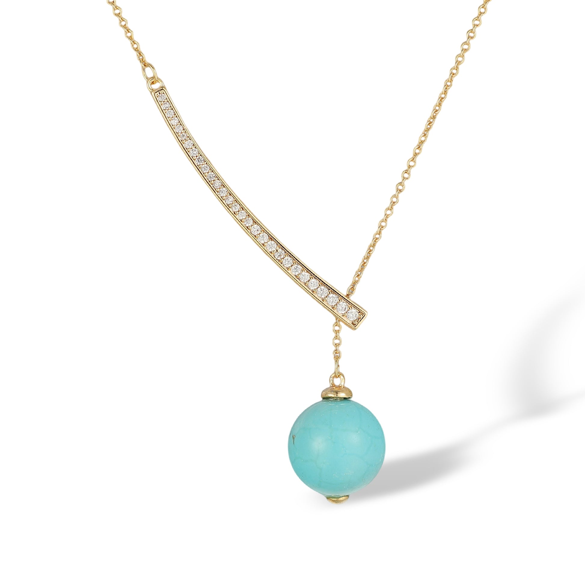 Irmhilde 14K Gold Turquoise Bead Necklace