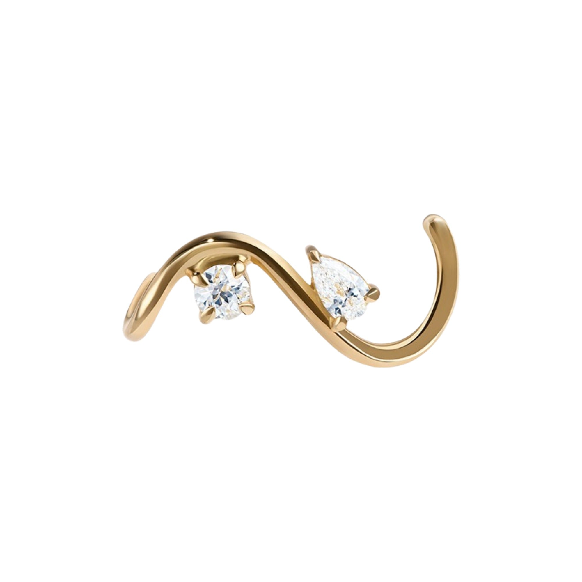 Irmlina 18K Gold Curve S-Shape Earrings