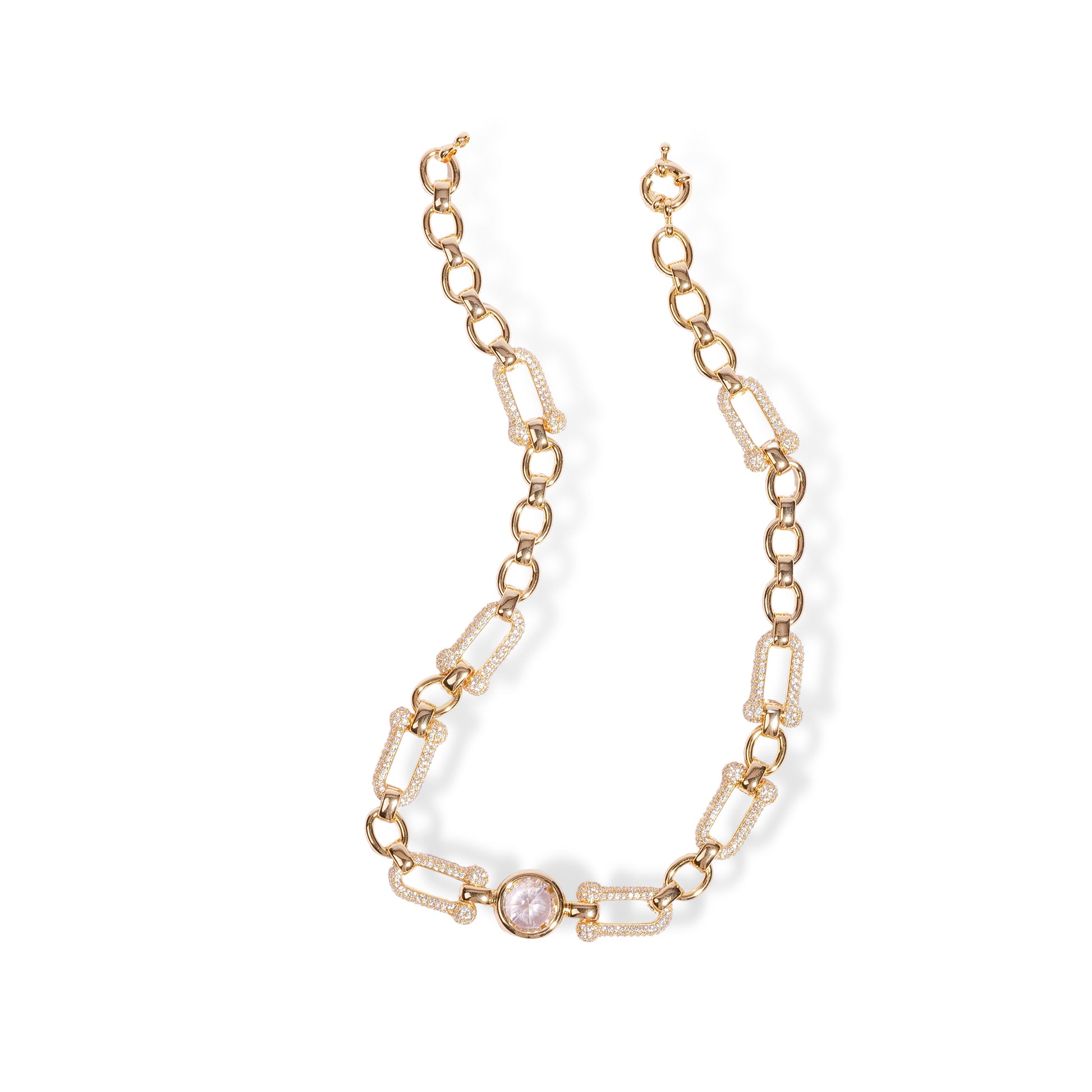 Irmrada 14K Gold Pavé Link Round Choker Necklace