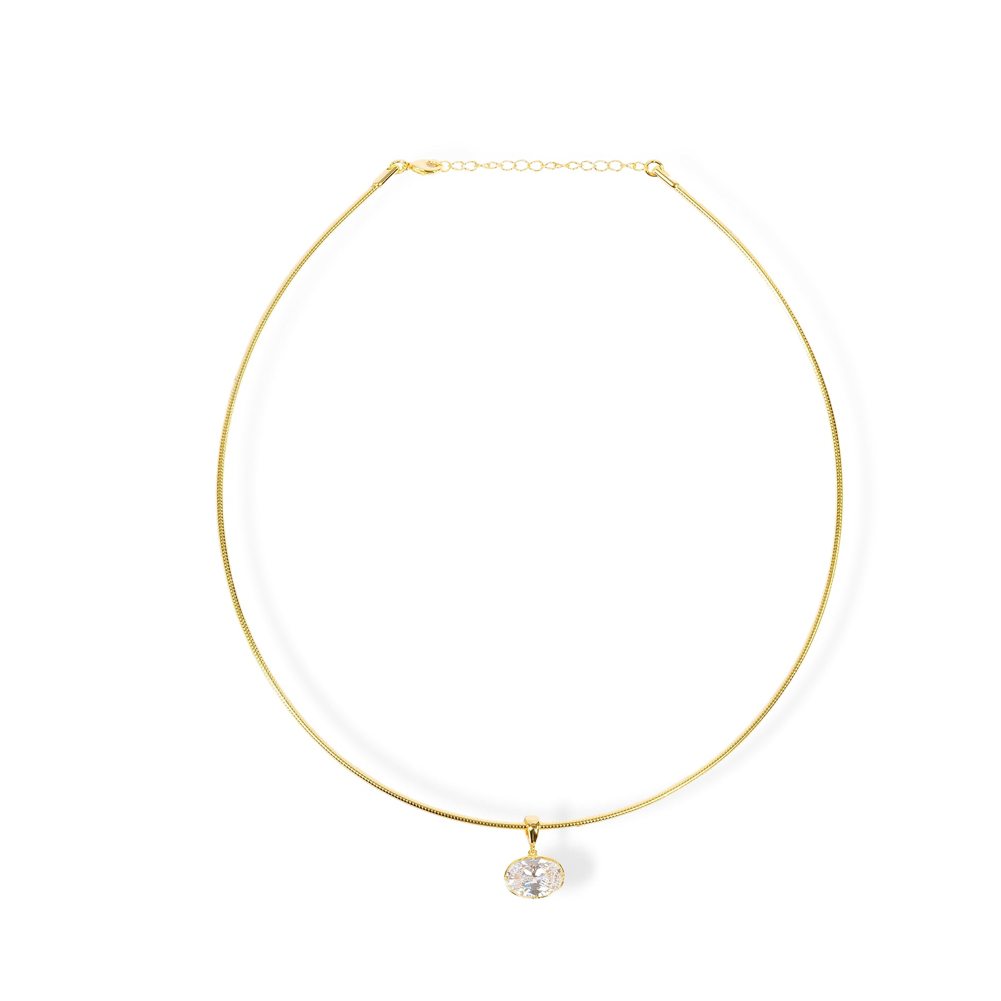 Irmrike 14K Gold Oval Choker Necklace
