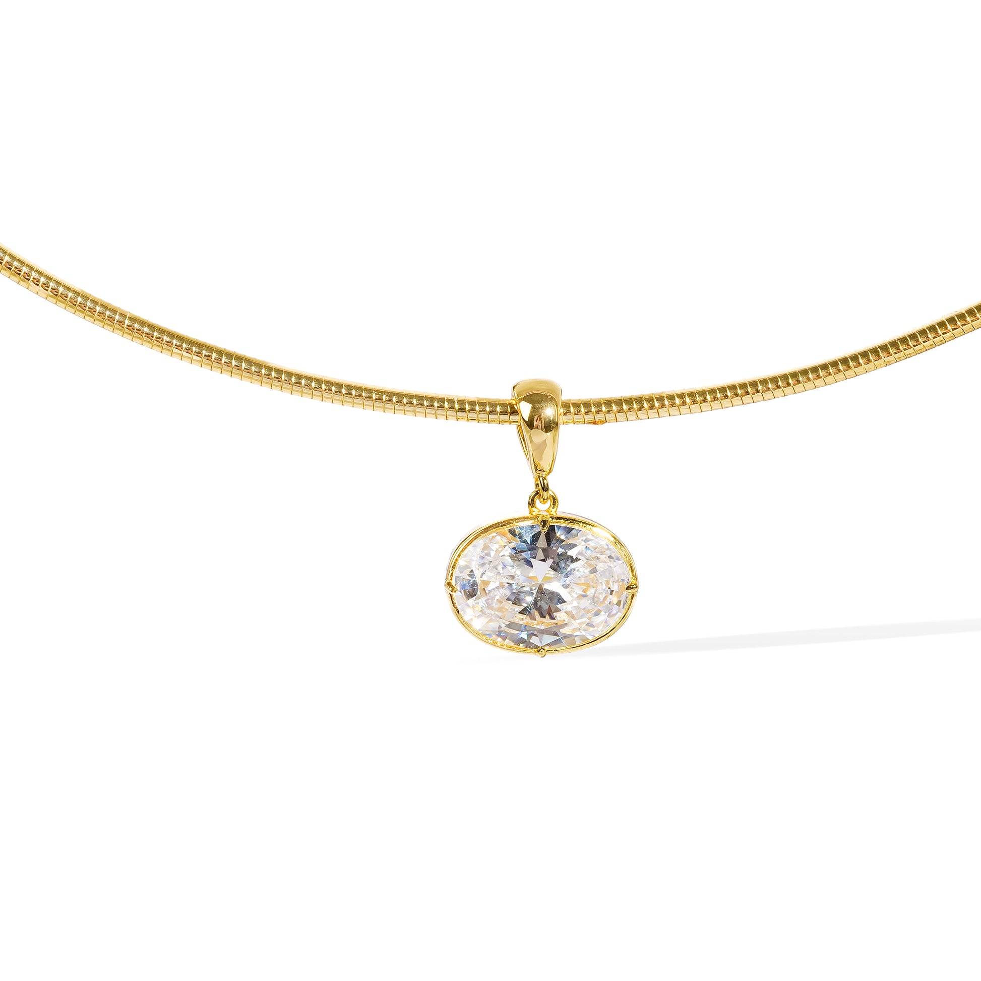 Irmrike 14K Gold Oval Choker Necklace