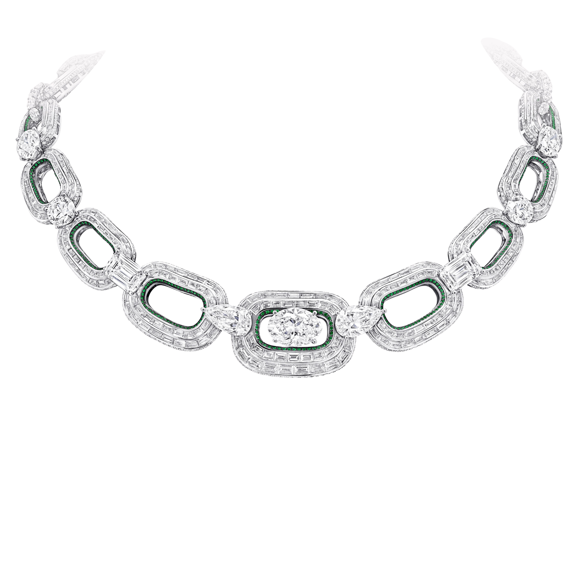 Irmrun White Oval Link Choker Necklace