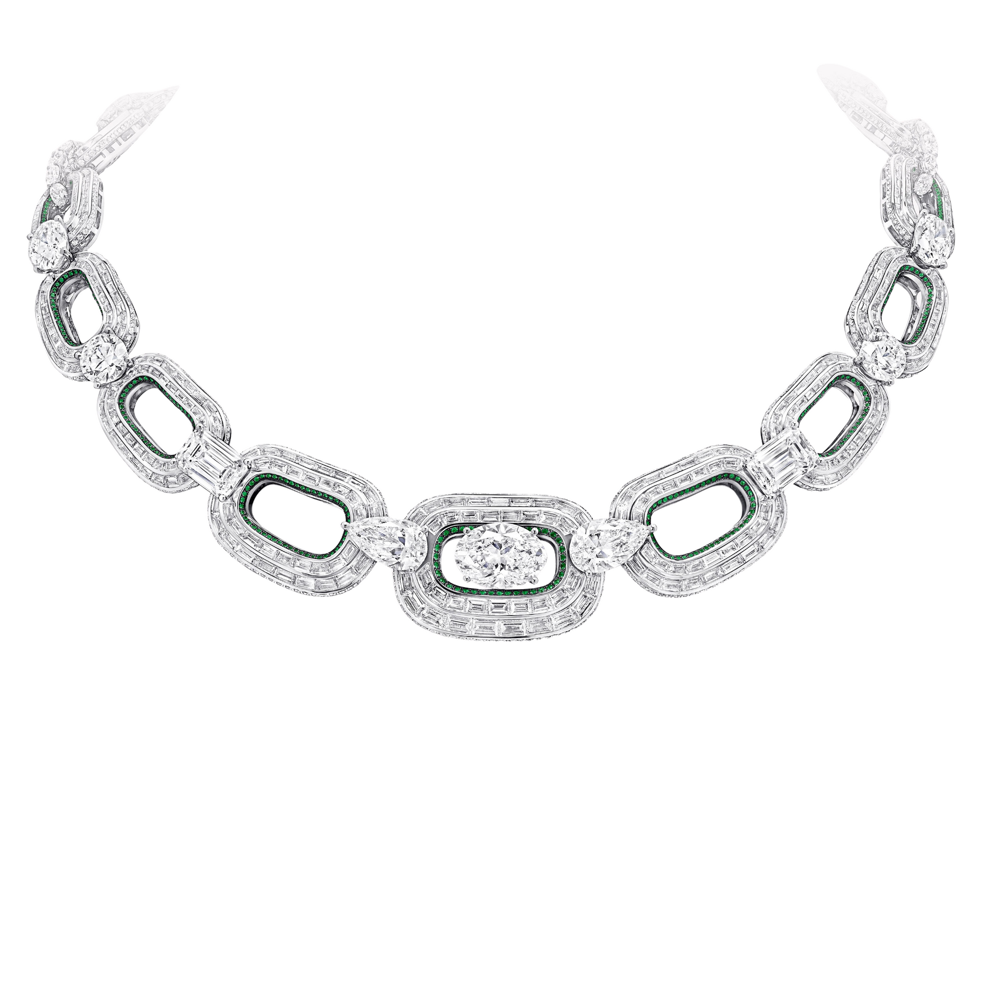 Irmrun White Oval Link Choker Necklace