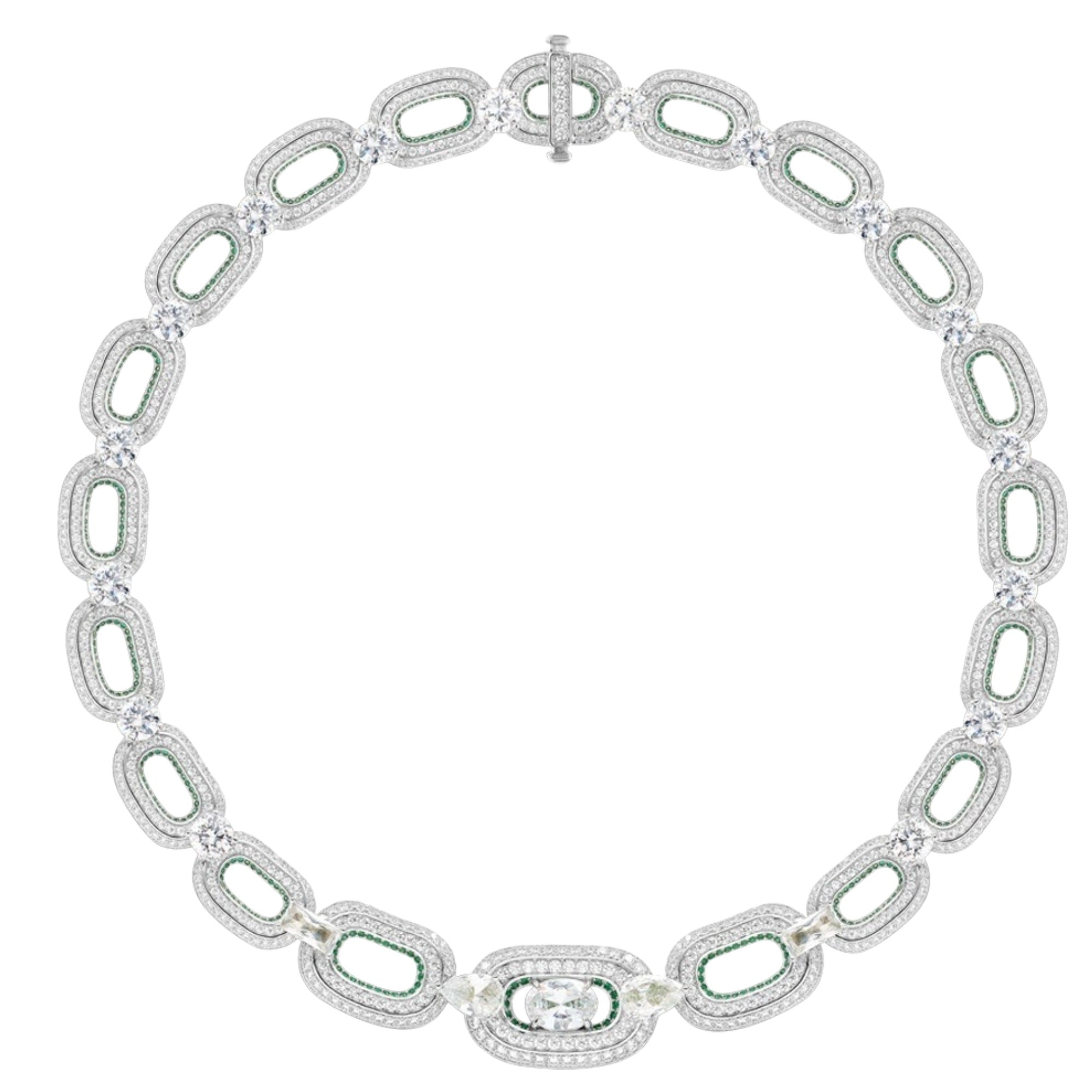 Irmrun White Oval Link Choker Necklace