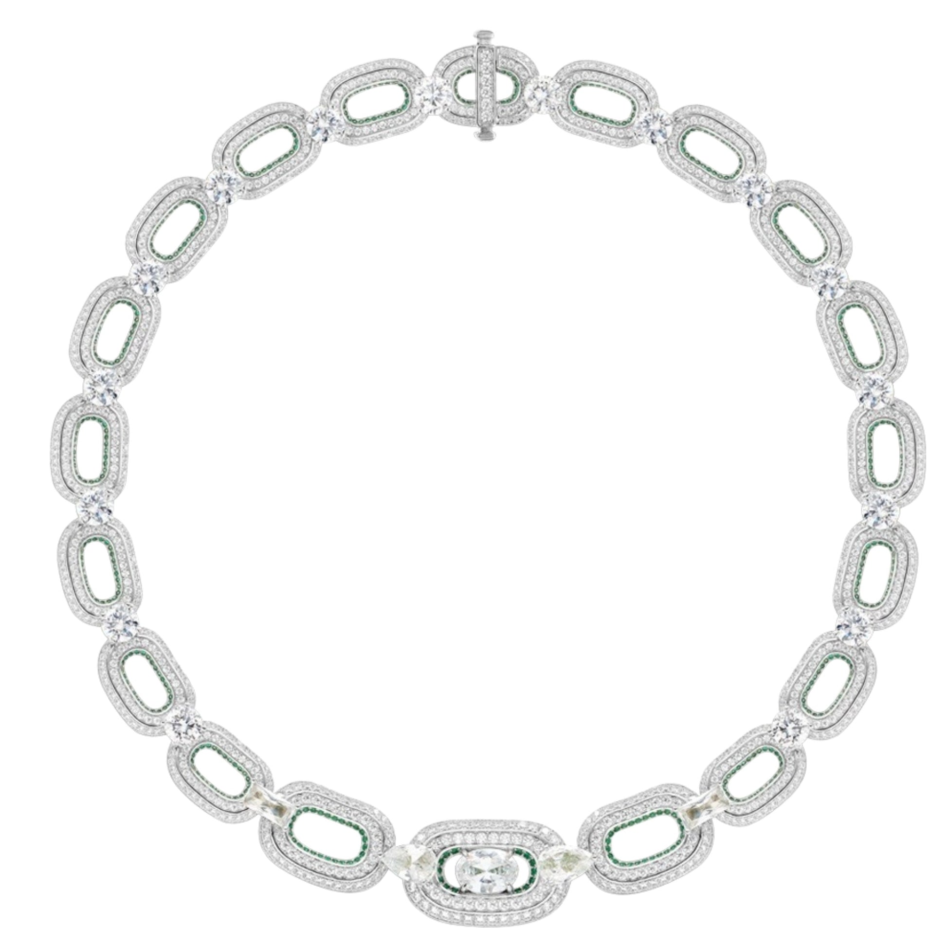 Irmrun White Oval Link Choker Necklace