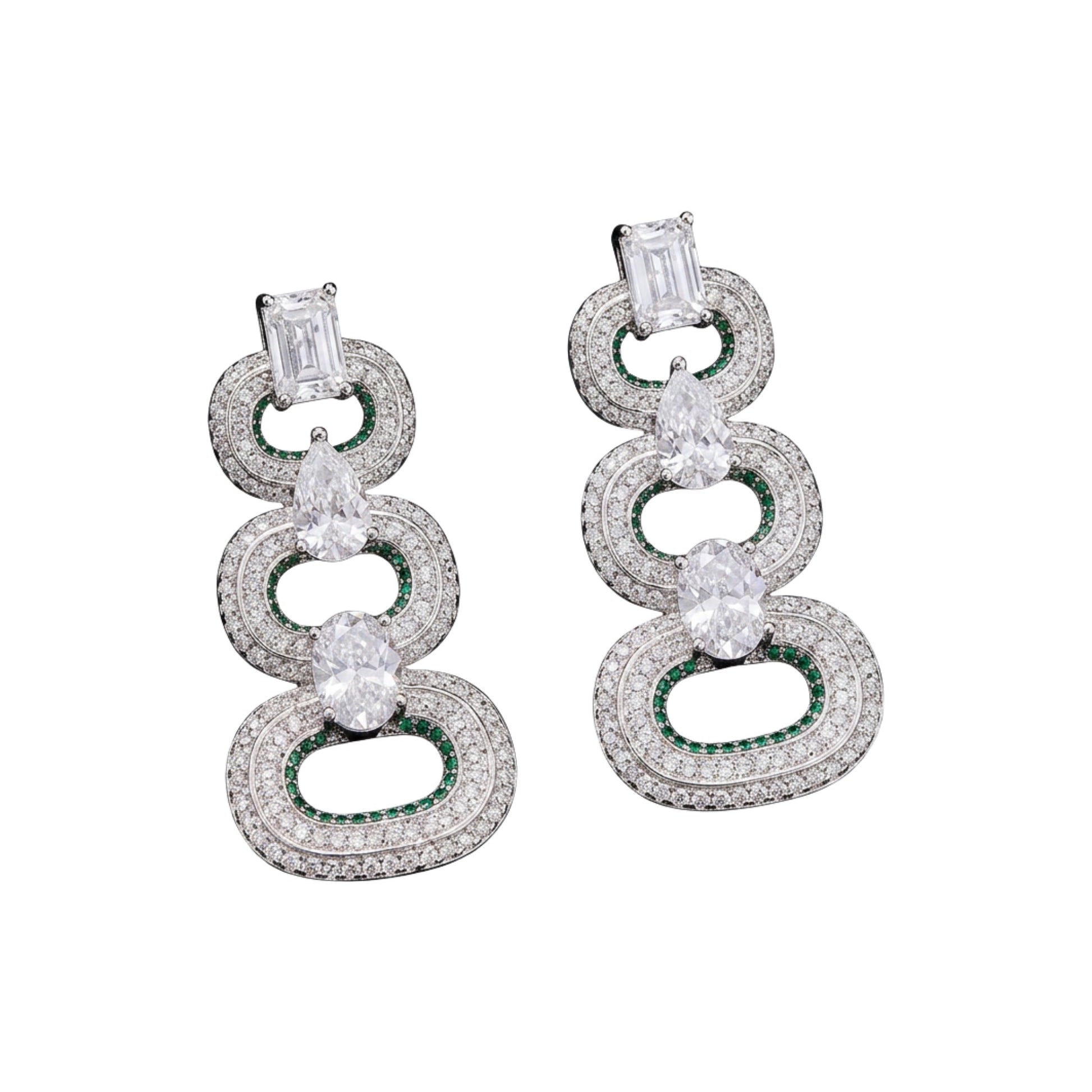 Irmrun White Oval Link Drop Earrings