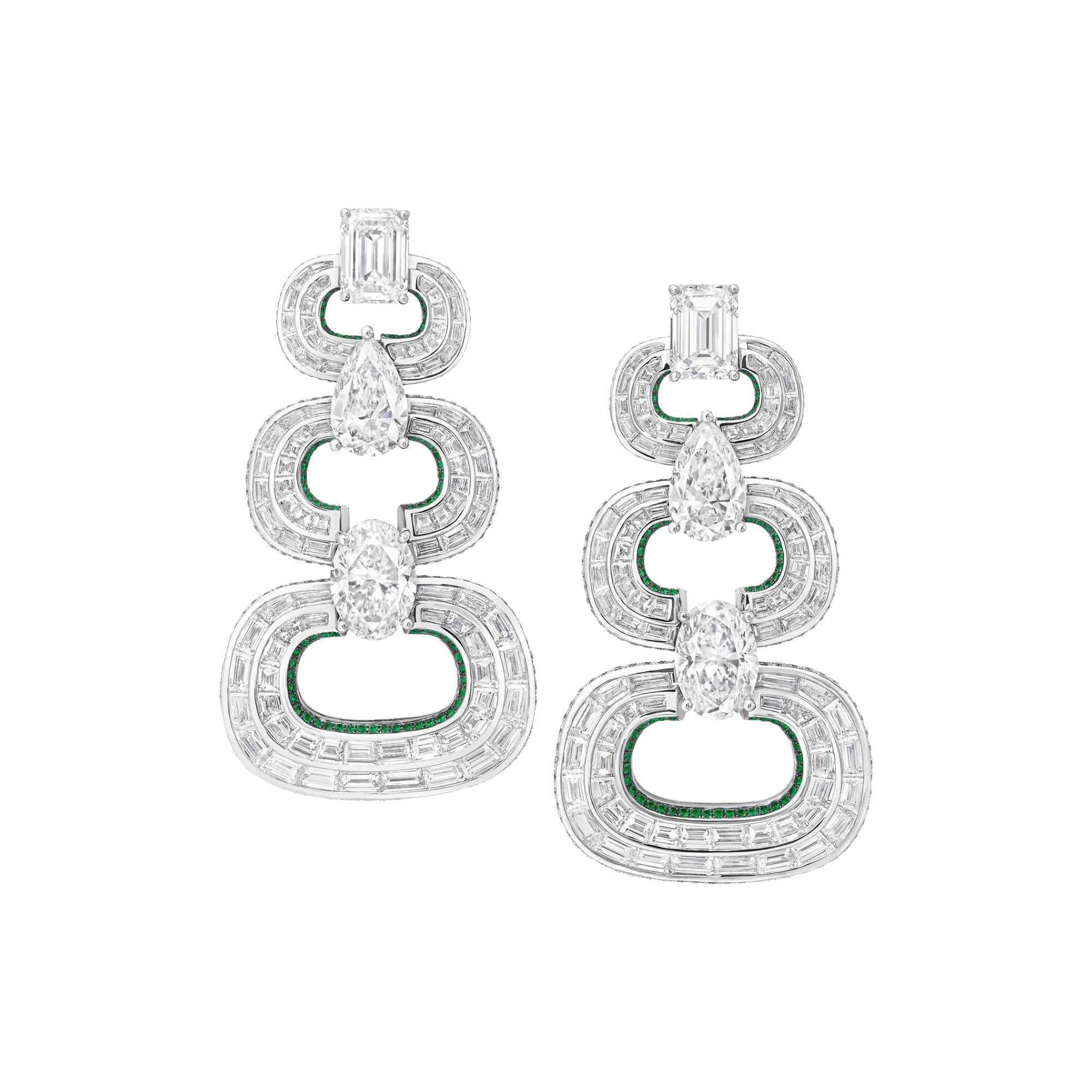 Irmrun White Oval Link Drop Earrings