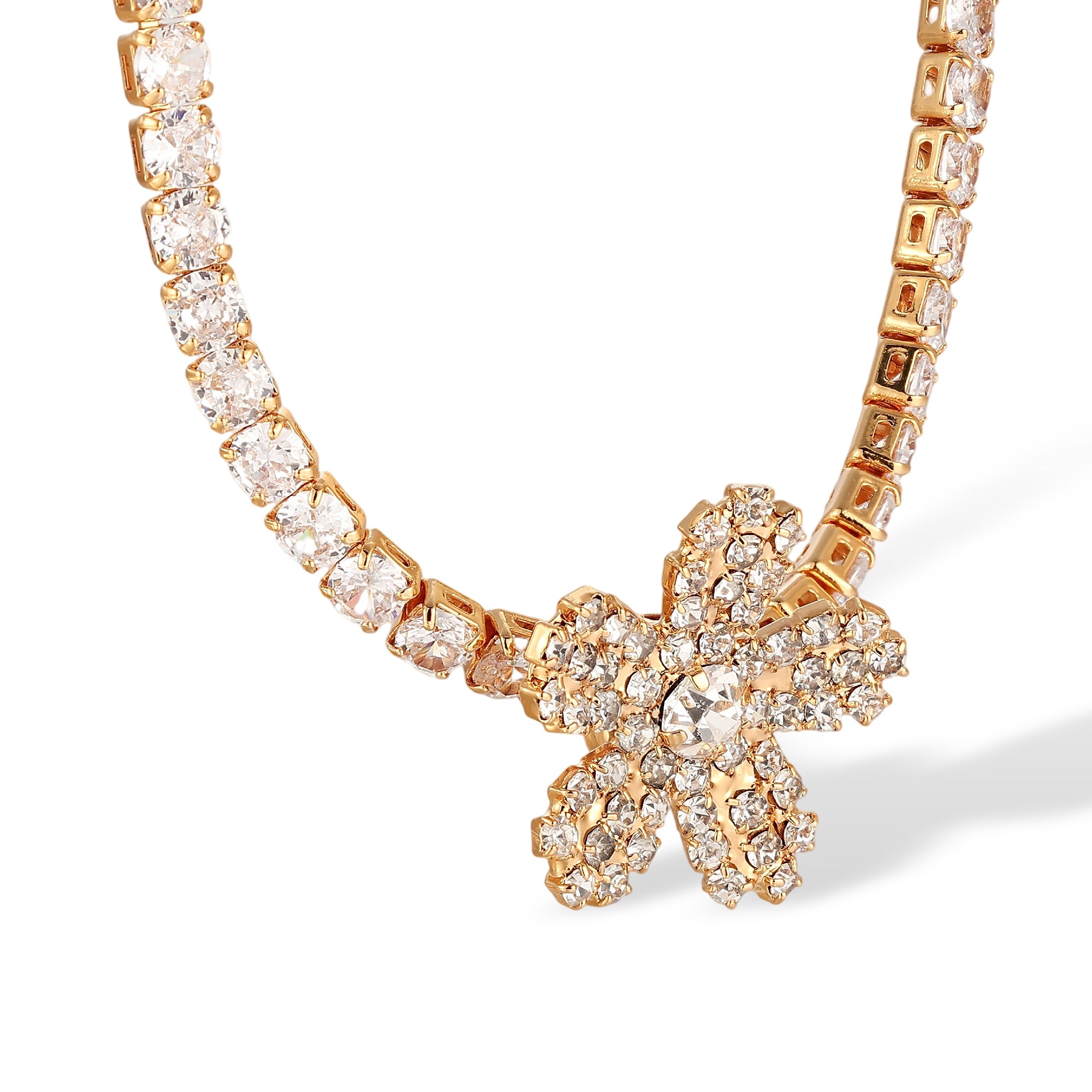 Irmvine 14K Gold Floral Choker Necklace