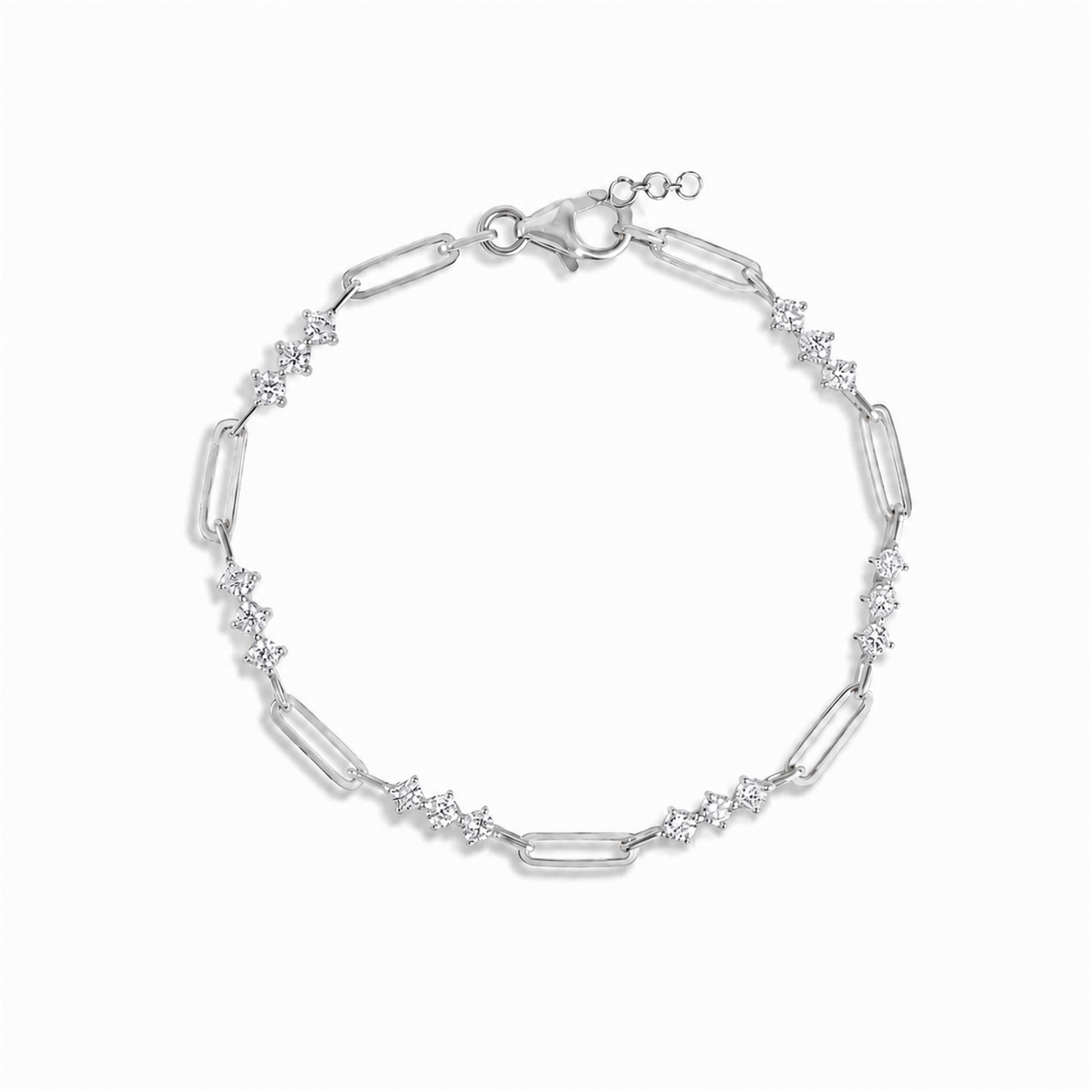 Irmwina 14k Gold Paperclip Link Moissanite Bracelet