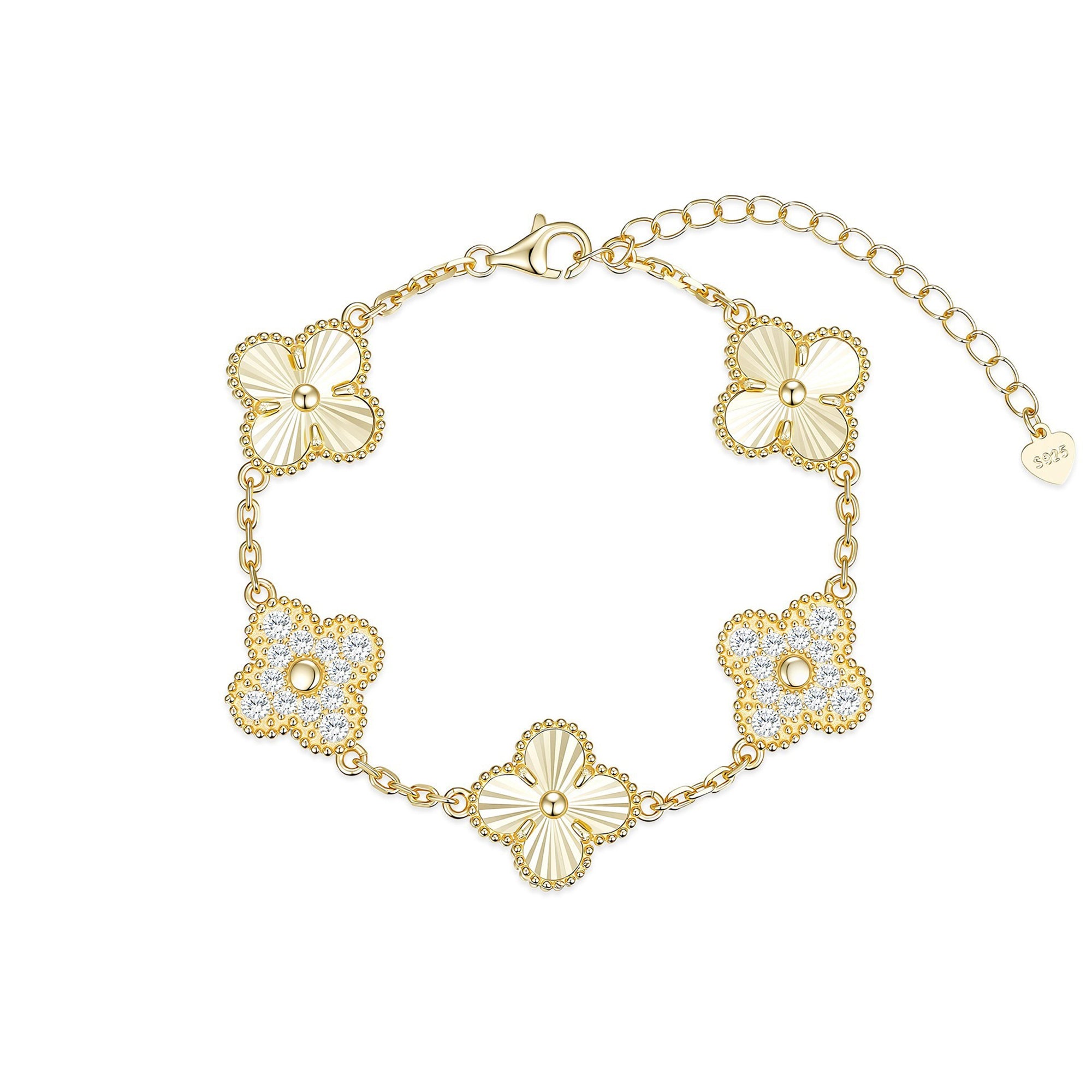 Isadora 18K Gold Trèfle Moissanite Bracelet