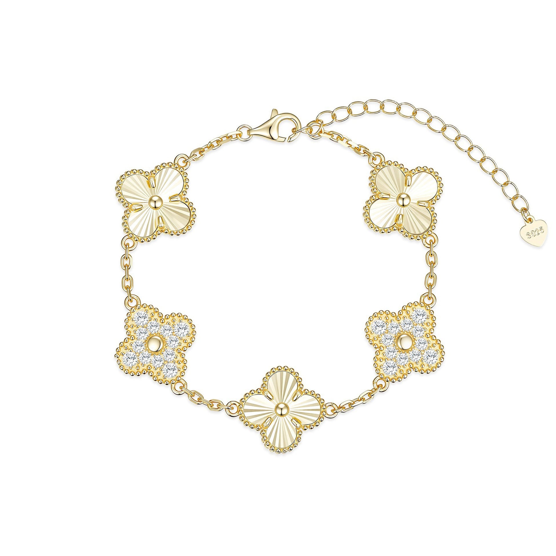Isadora 18K Gold Trèfle Moissanite Bracelet
