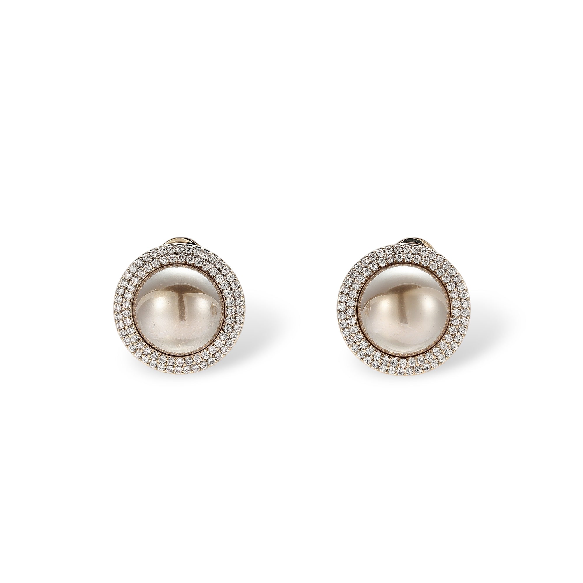 Isadorine Coffee Gold Pearl Earrings