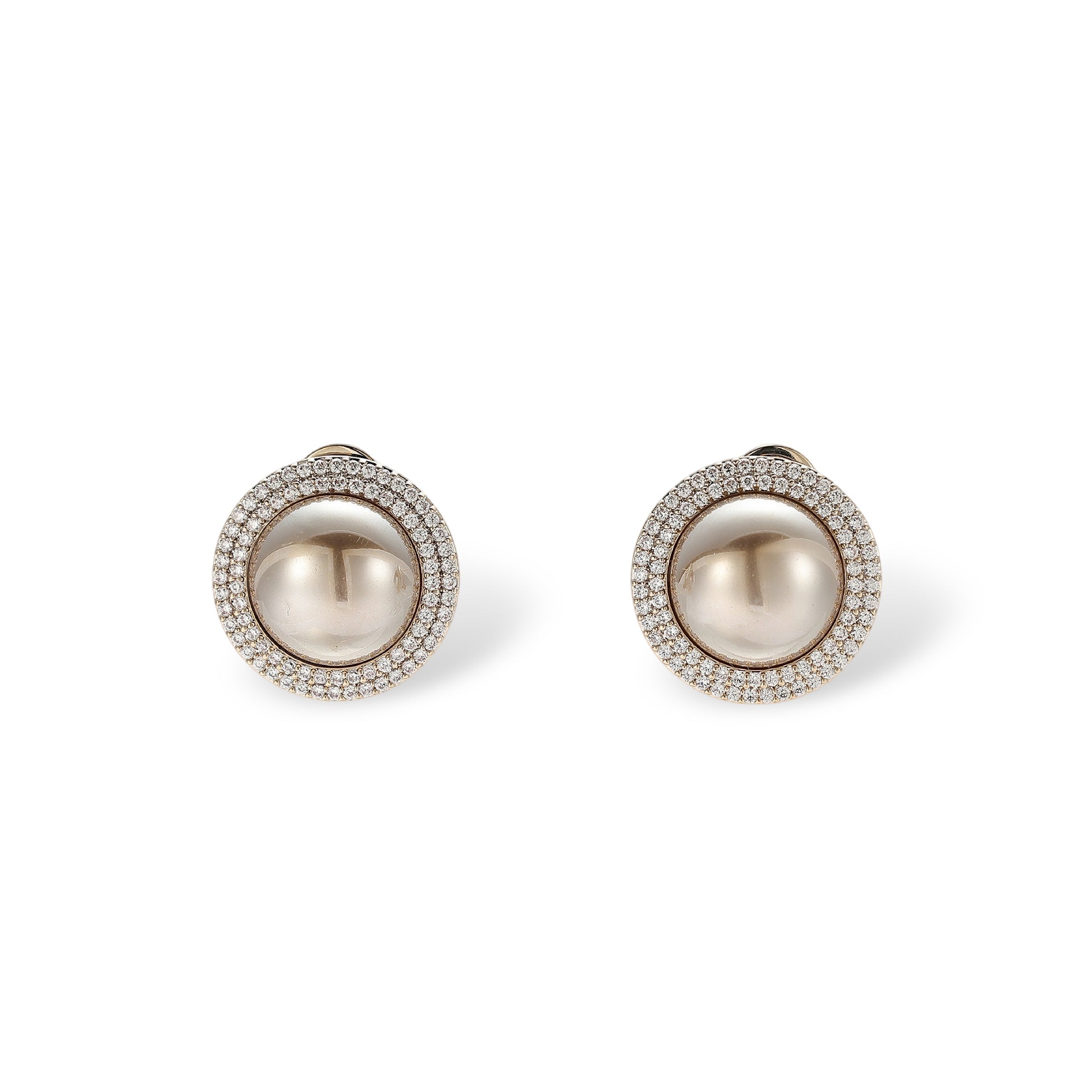 Isadorine Coffee Gold Pearl Earrings