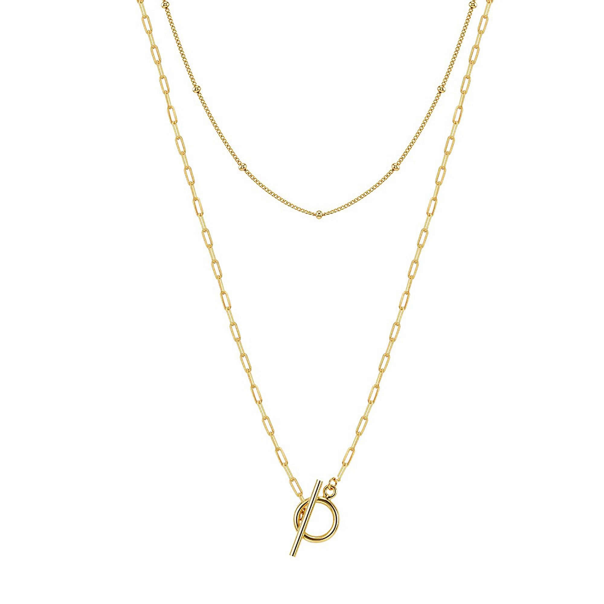 Isrunia 14K Gold Double-Layer Necklace
