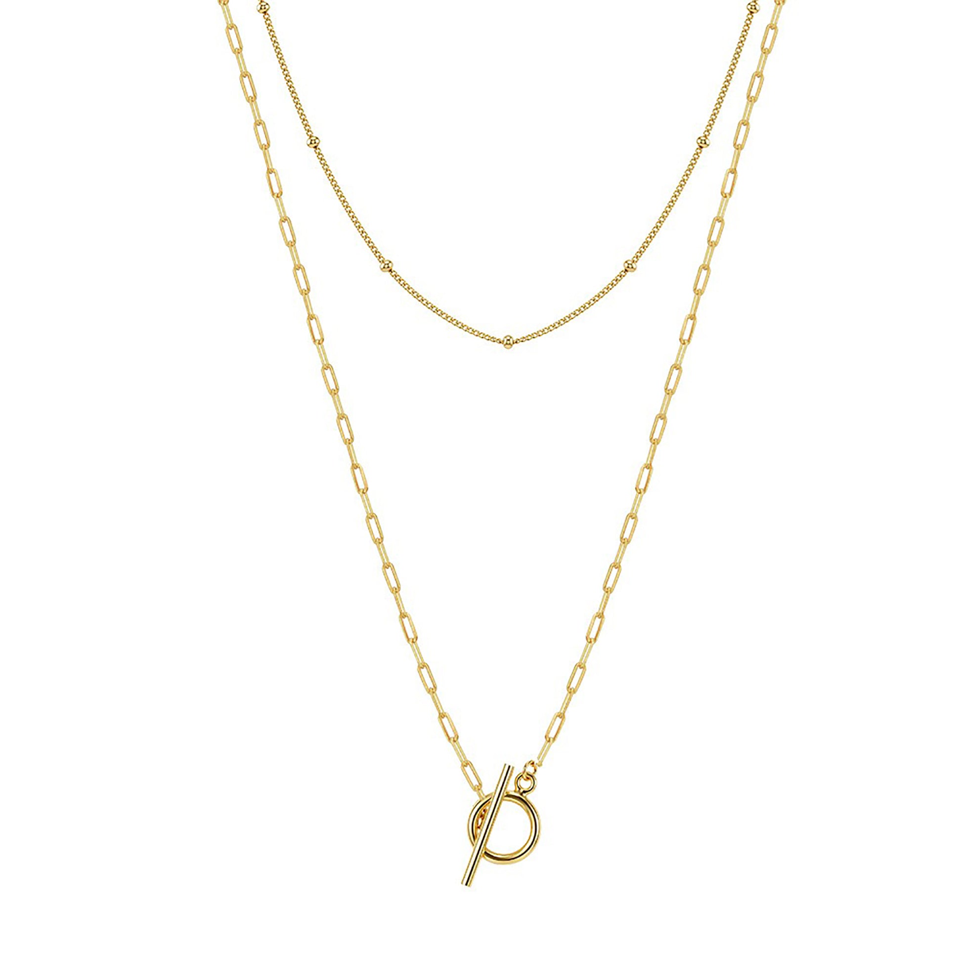 Isrunia 14K Gold Double-Layer Necklace