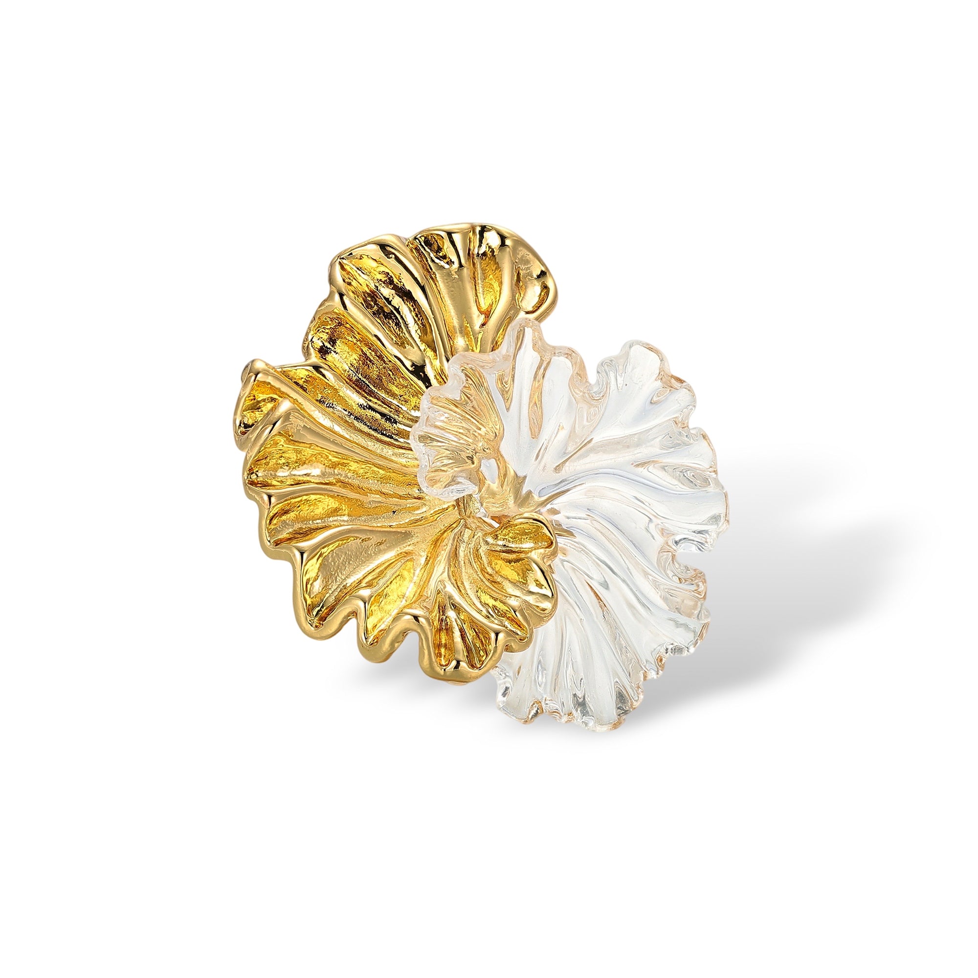 Italienne 18K Gold Ruffled Petal Open Ring