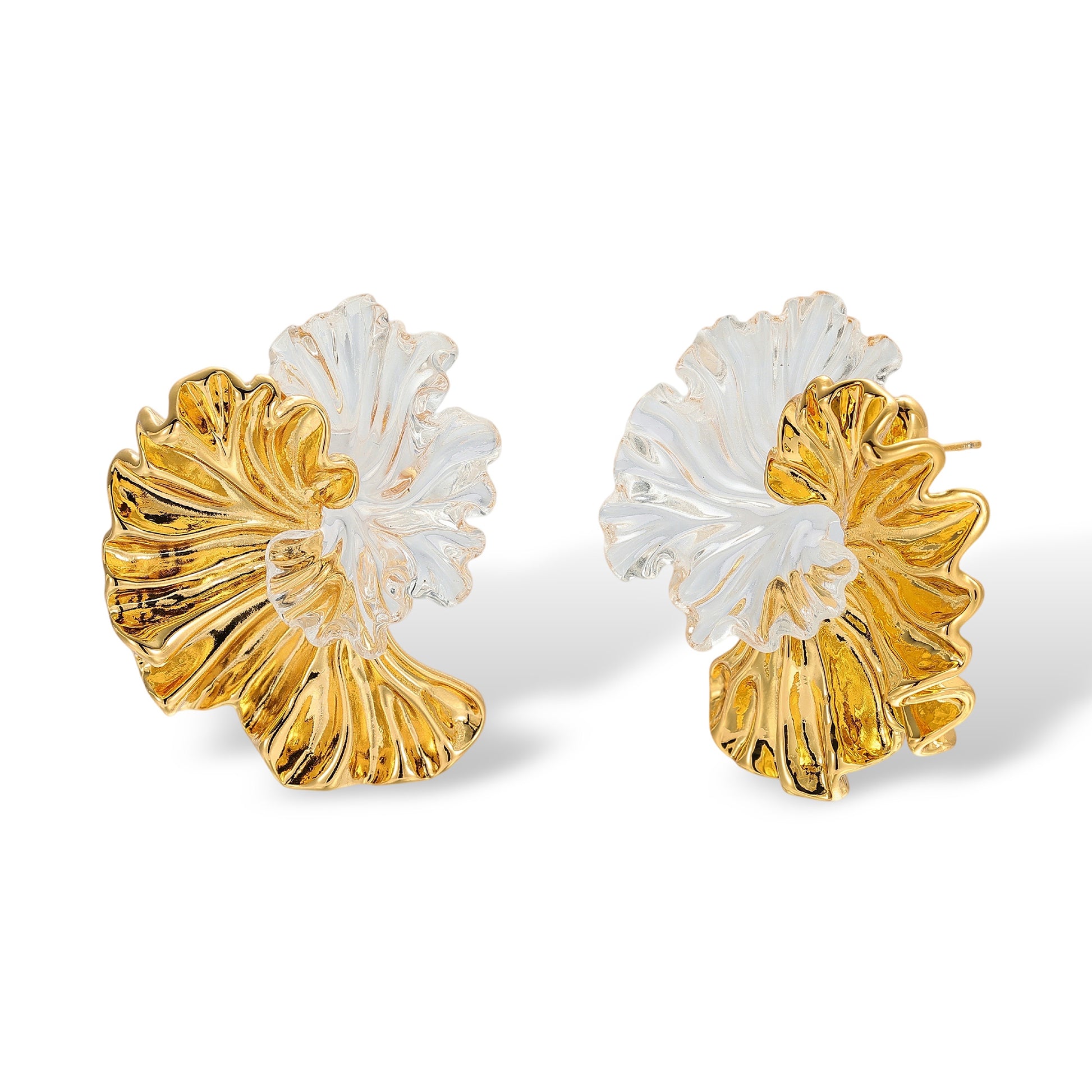Italienne Ruffled Petal Earrings