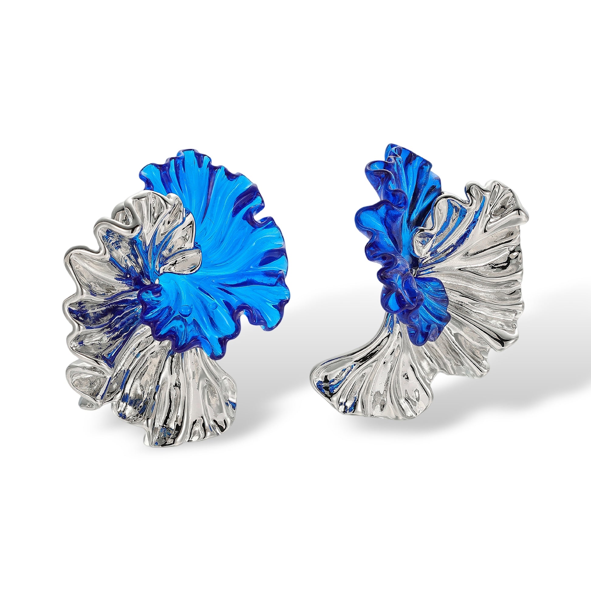 Italienne Ruffled Petal Earrings