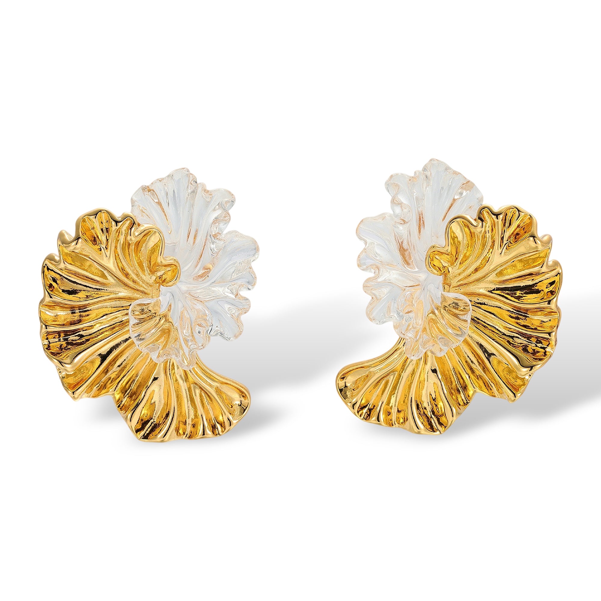Italienne Ruffled Petal Earrings