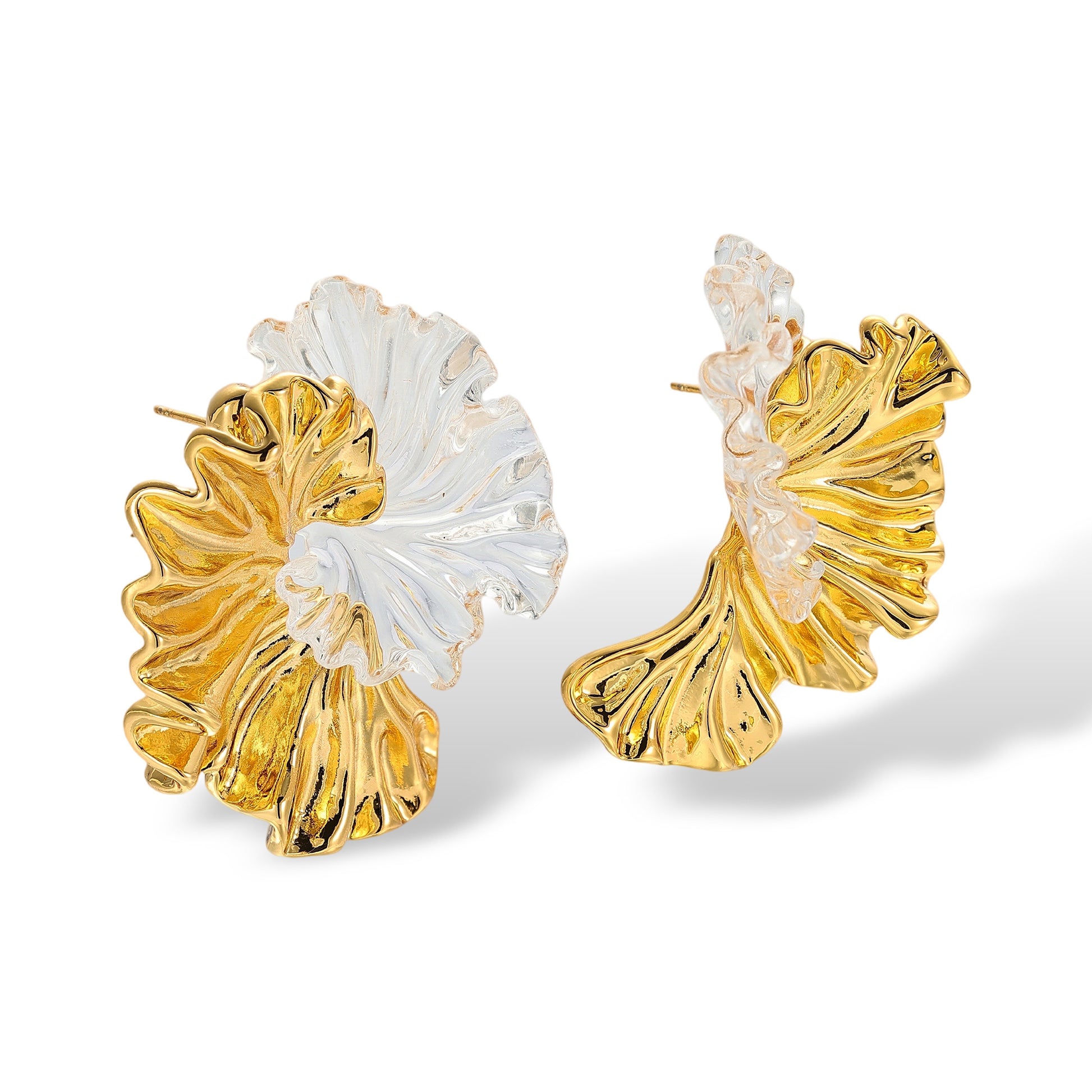 Italienne Ruffled Petal Earrings
