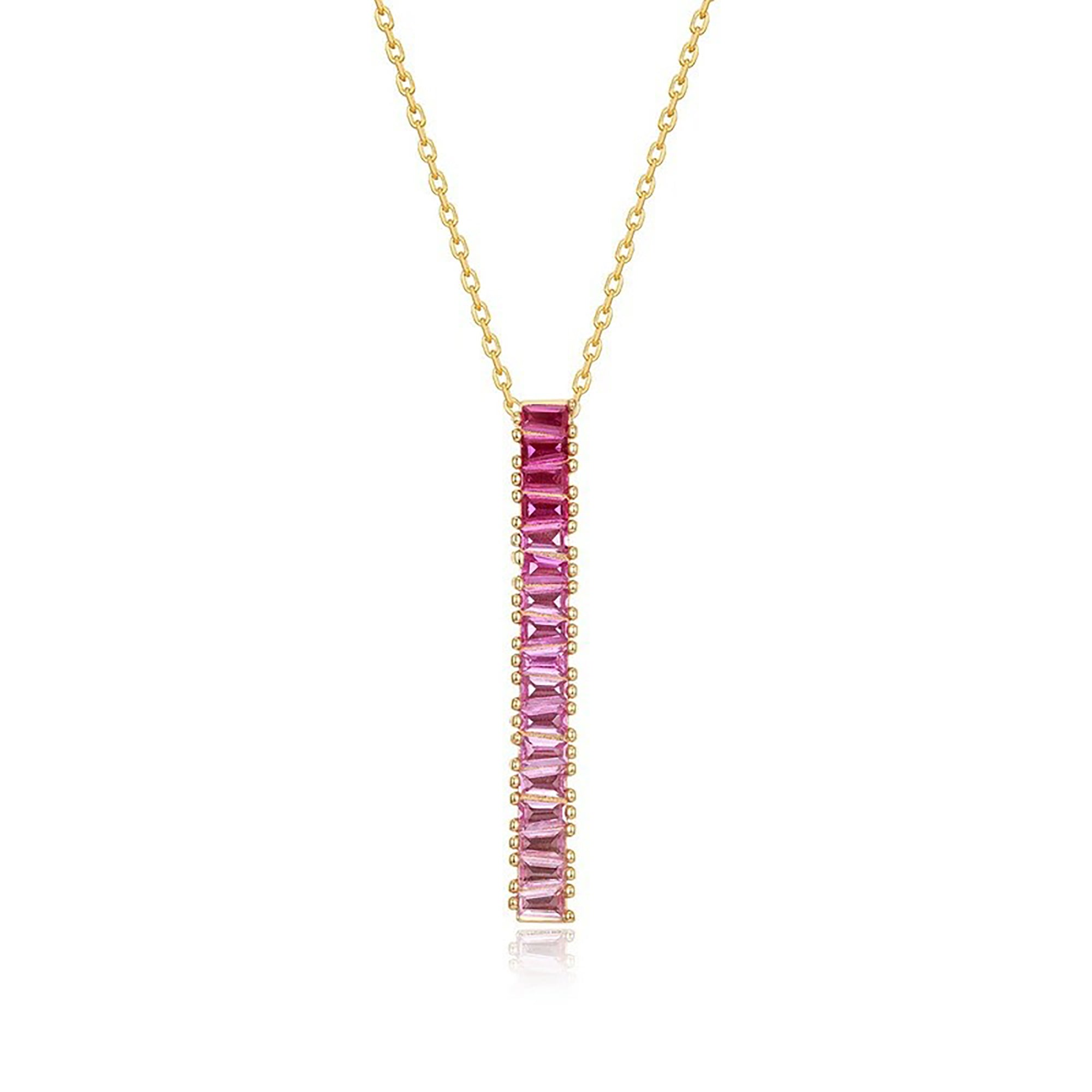 Ivonne Pink Rectangular Necklace