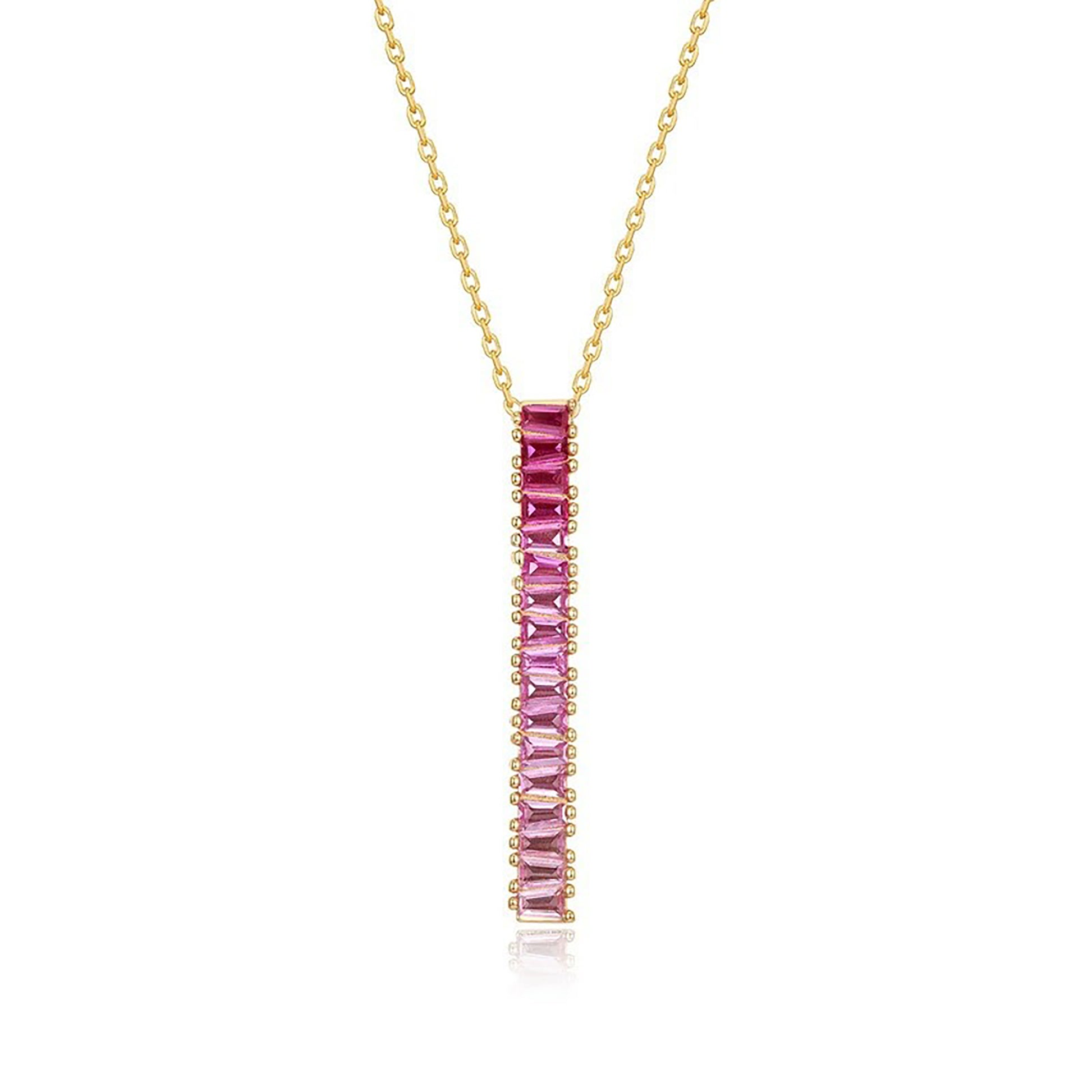 Ivonne Pink Rectangular Necklace