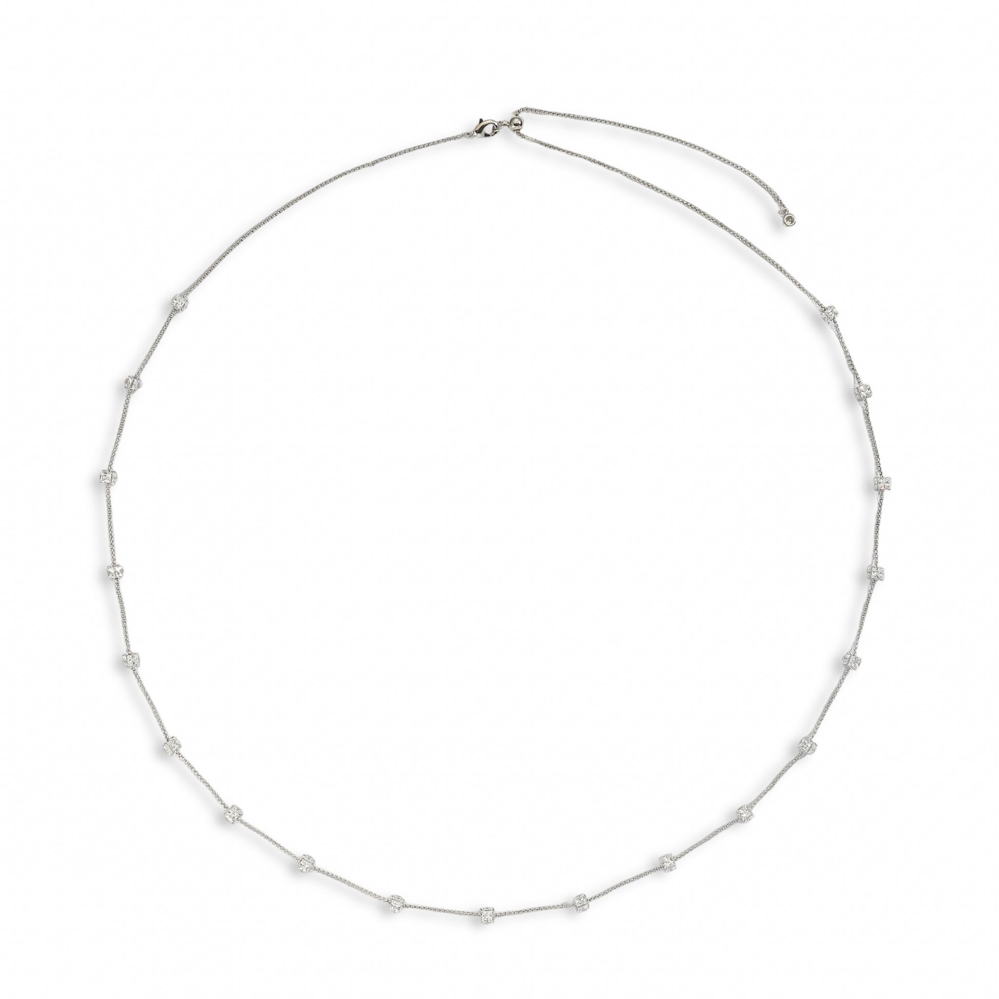 Jacqueline White Round Sweater Necklace
