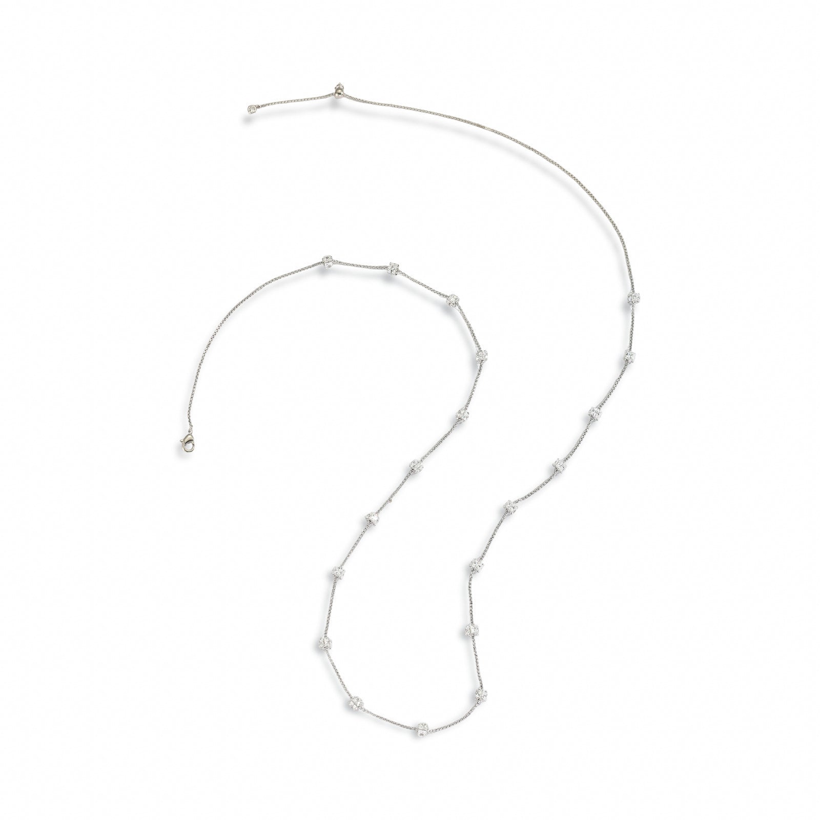 Jacqueline White Round Sweater Necklace