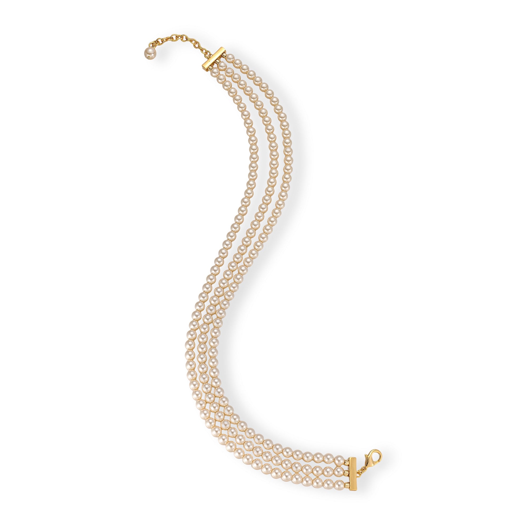 Jantje White Three-Layer Pearl Necklace