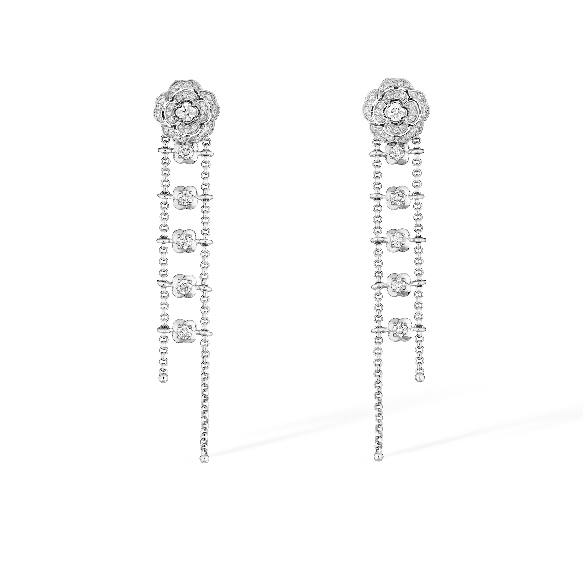 Jasmin 14K Gold Camellia Floral Drop Earrings