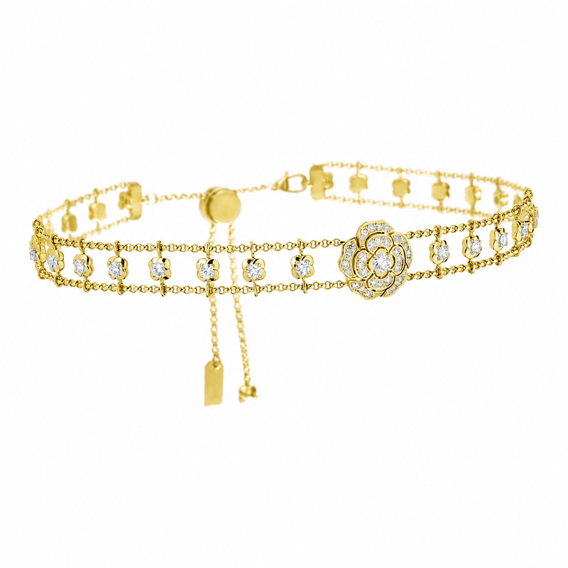 Jasmin White Camellia Floral Chocker Necklace