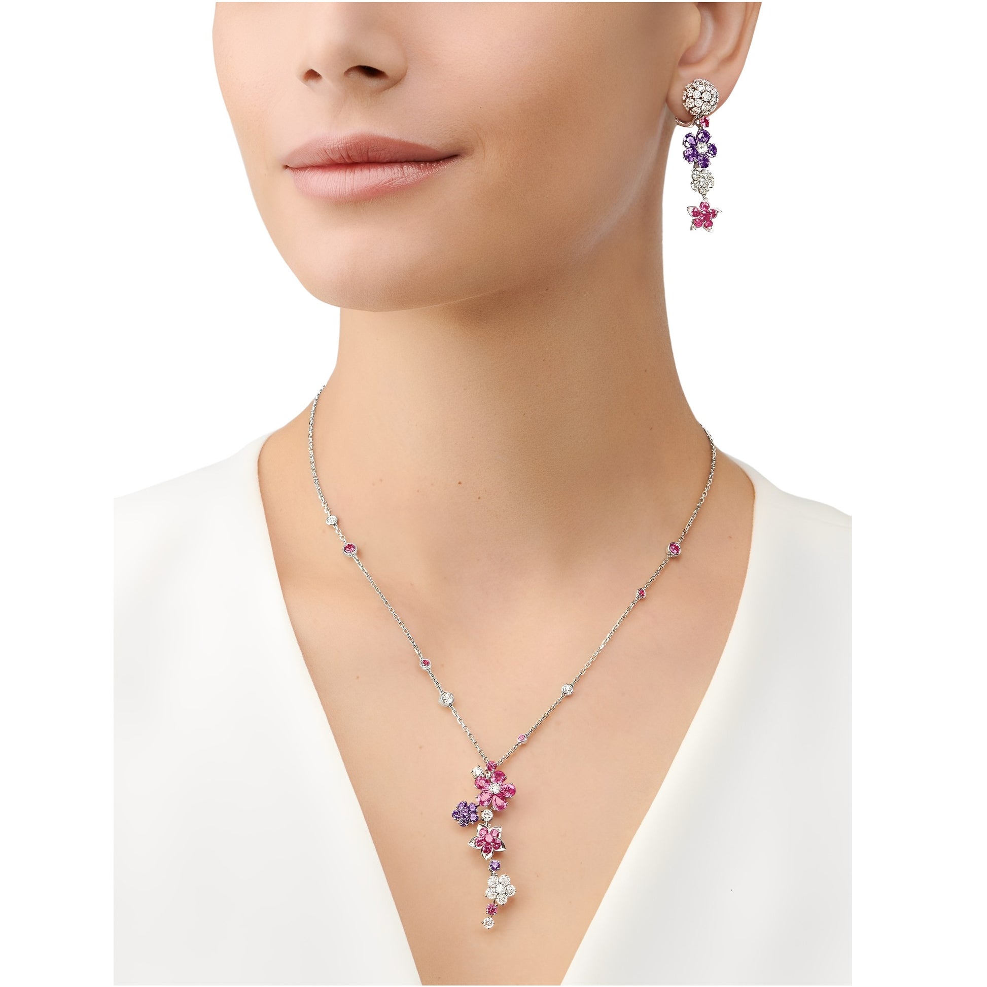 Jeanne Blooming Pink Floral Necklace