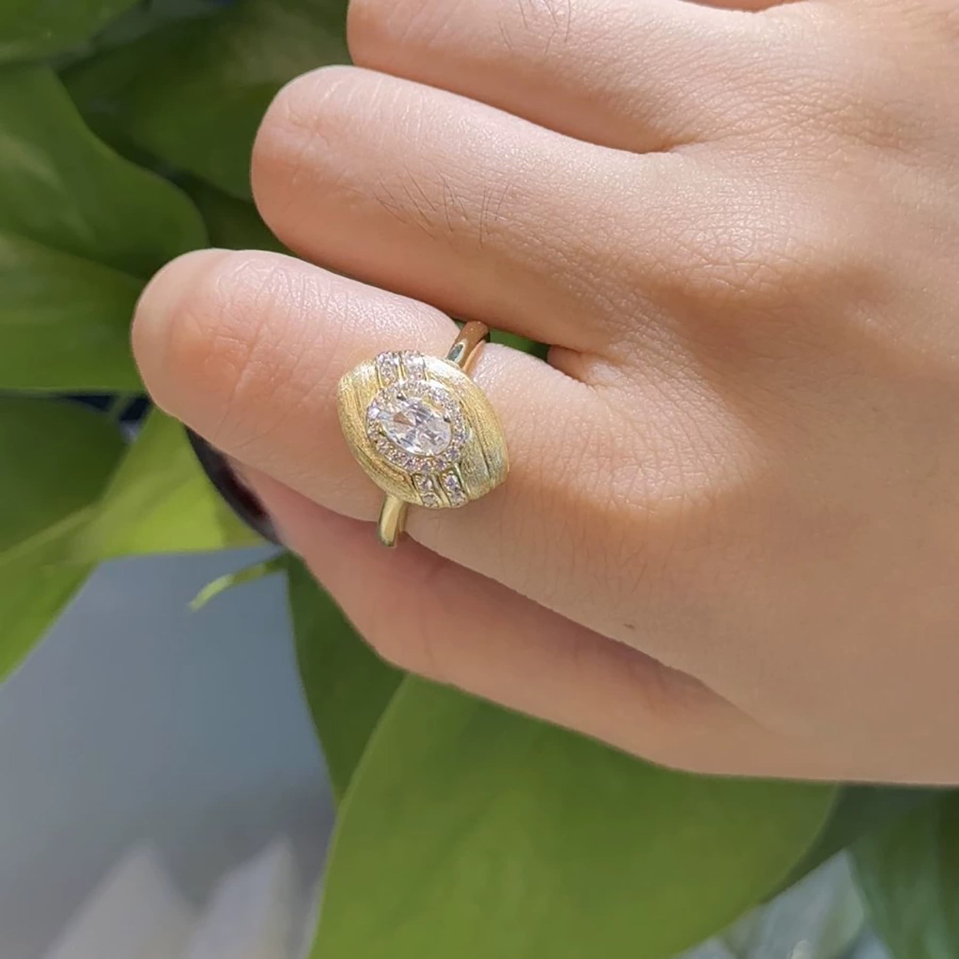 Jessika 14K Gold Marquise Moissanite Ring