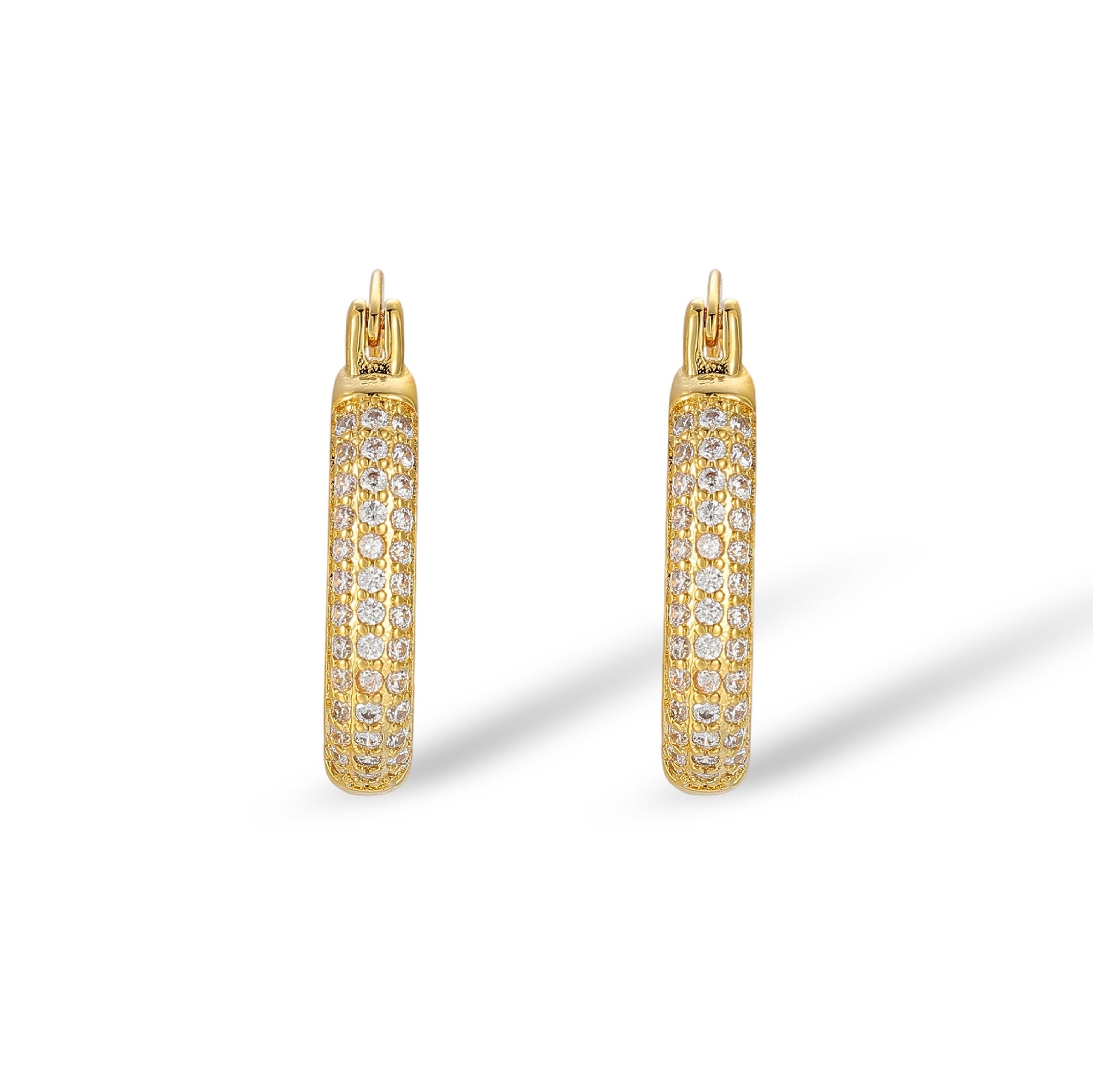 Jette 14K Gold Pavé Oval Earrings